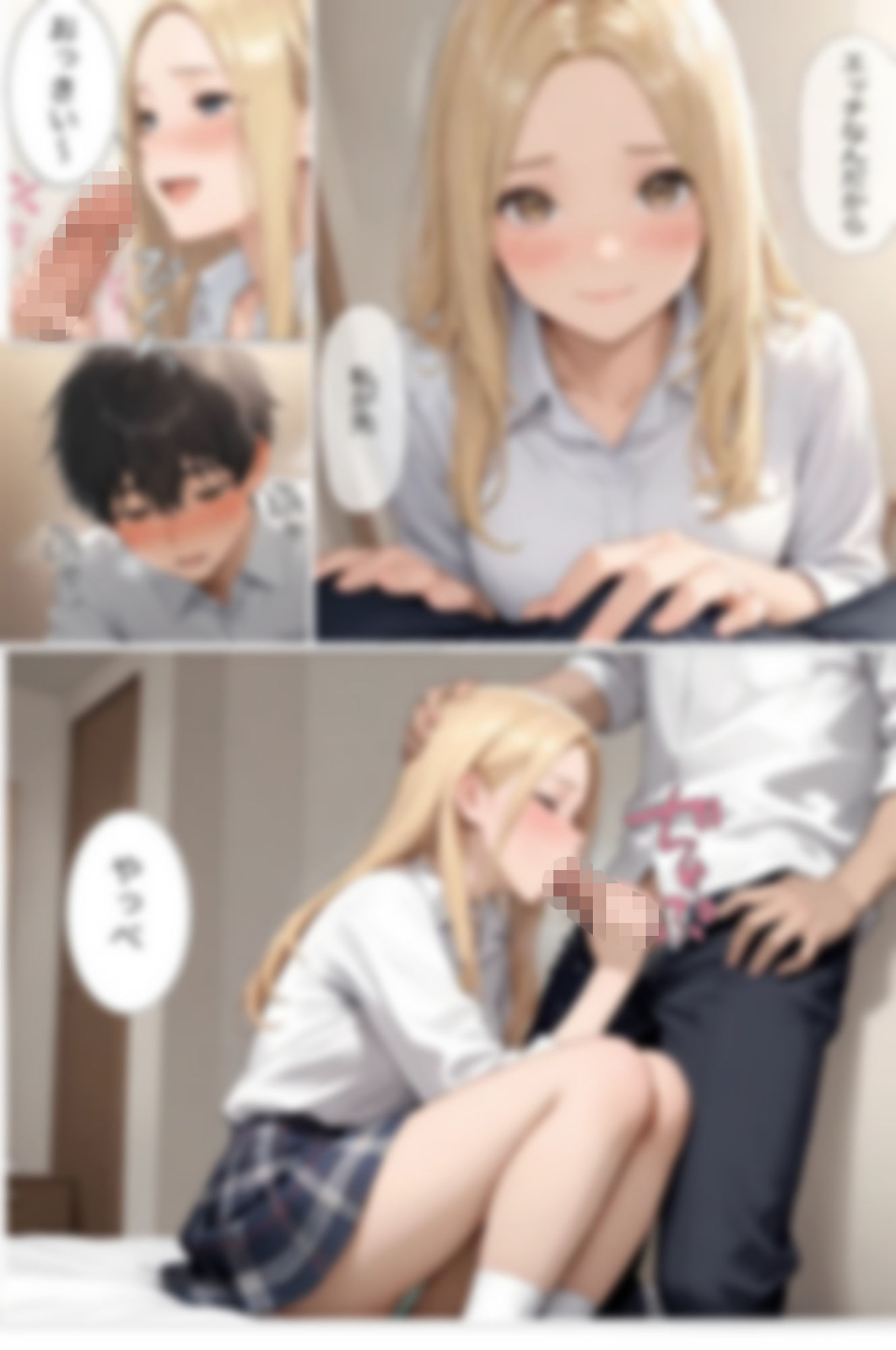 クラスで気になる金髪ギャルのパンチラで頭がいっぱい サンプル3ページ目