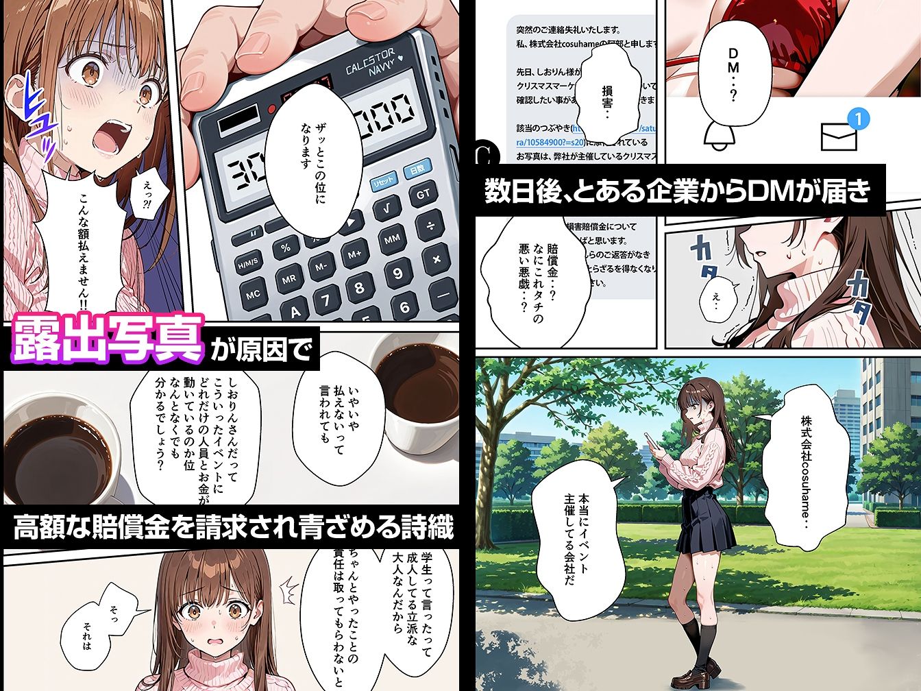 水着ユ○バ -承認欲求モンスターJDが、水着ユ○バでSNS炎上を切っ掛けにネット公開SEXした話- サンプル4ページ目