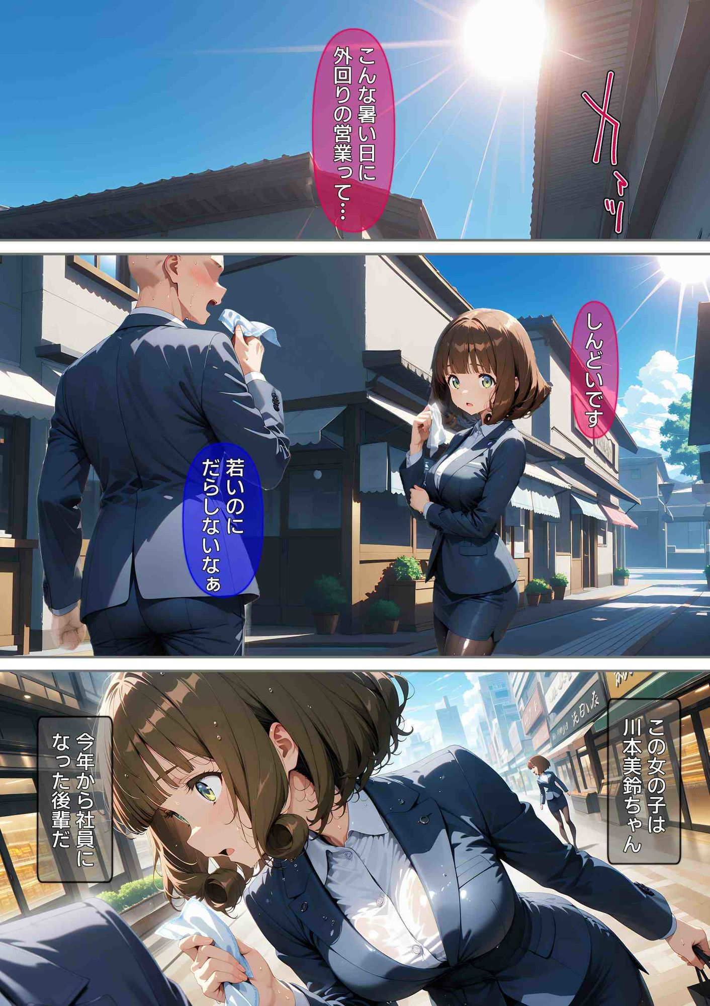 熱中症で倒れた後輩ちゃんをレ〇プする話 サンプル1ページ目
