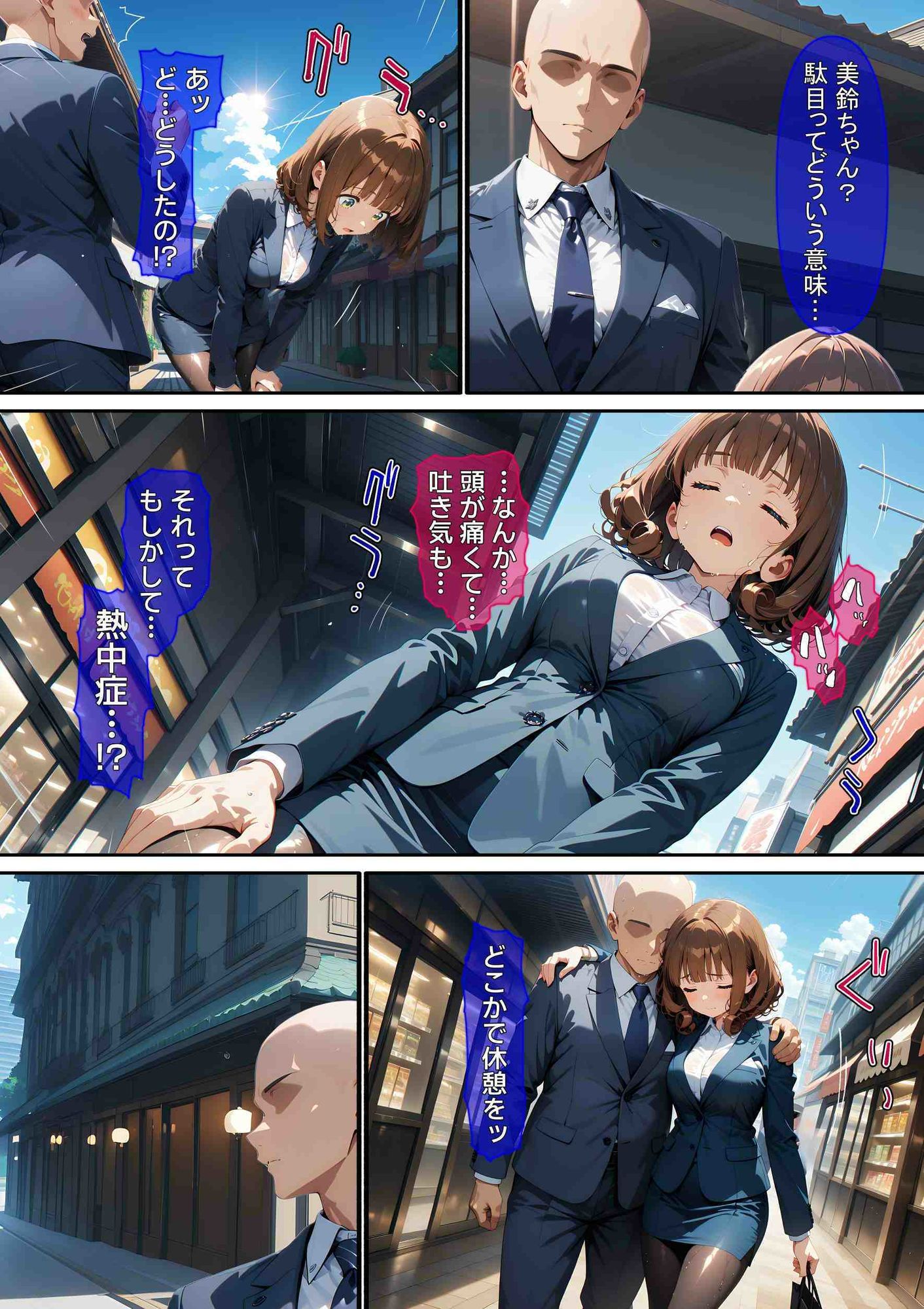 熱中症で倒れた後輩ちゃんをレ〇プする話 サンプル4ページ目