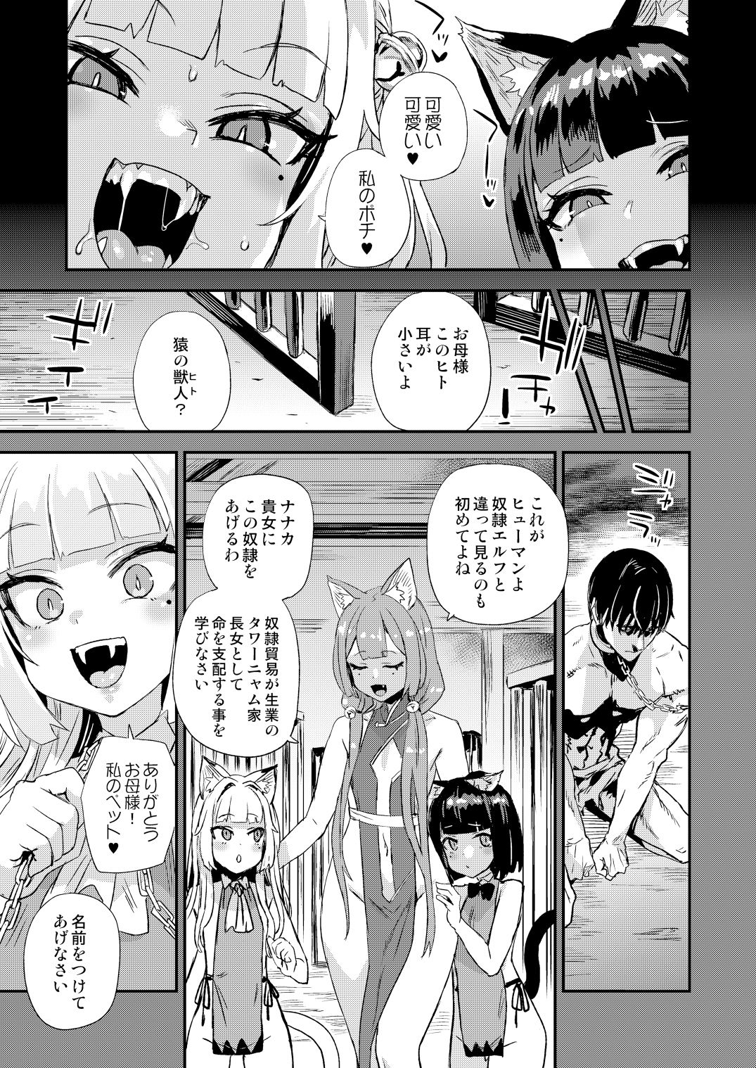 猫族娘はヒトを飼う。 サンプル3ページ目