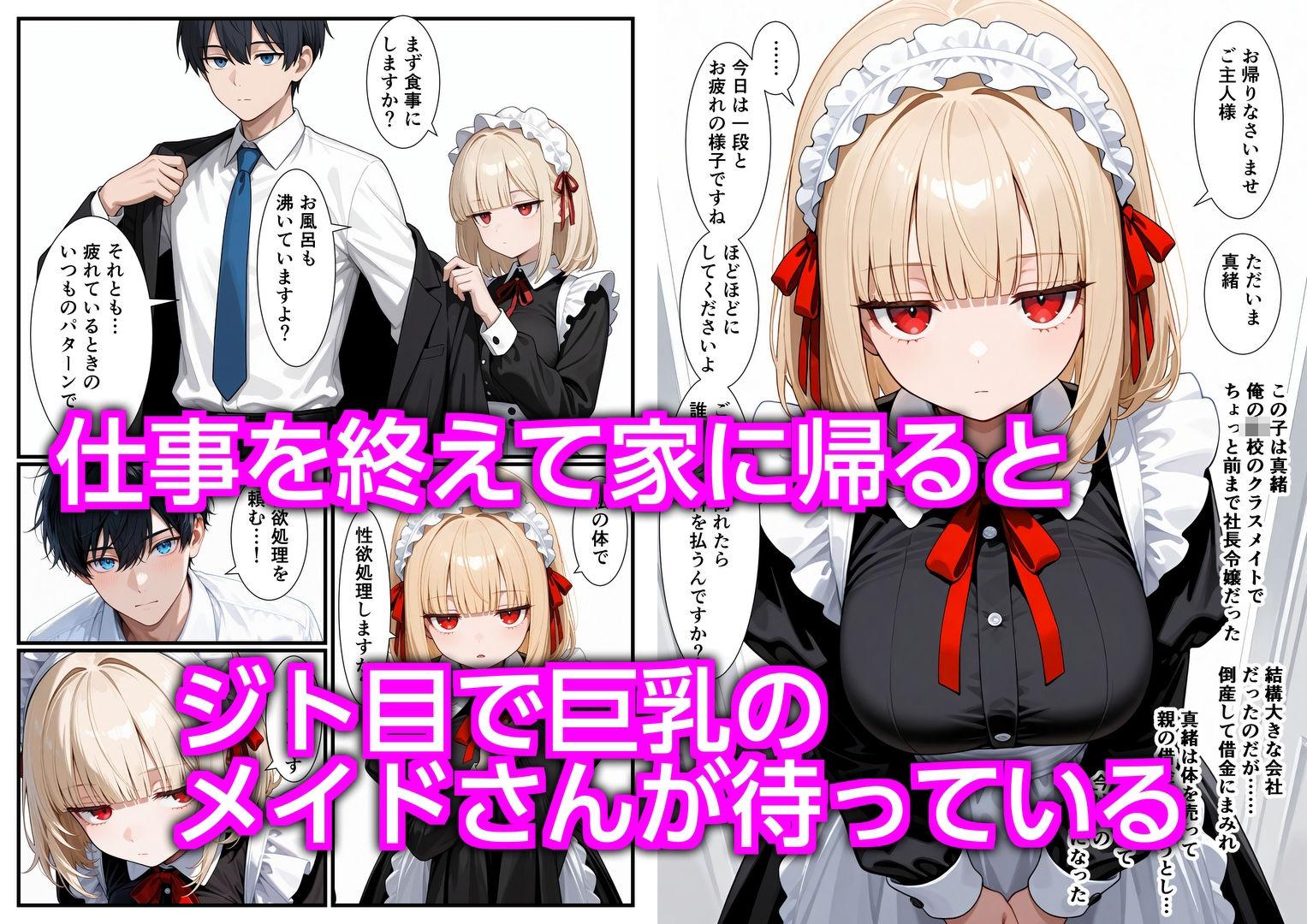 ジト目のメイドさん  「キモいキモい」と言いつつも甘々エッチで性欲処理してくれる サンプル1ページ目