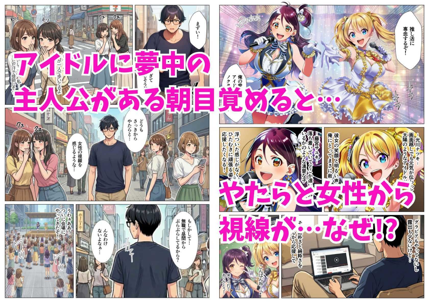 【貞操観念逆転】男性がレアな世界で推しアイドル2人組に確保された俺 サンプル1ページ目