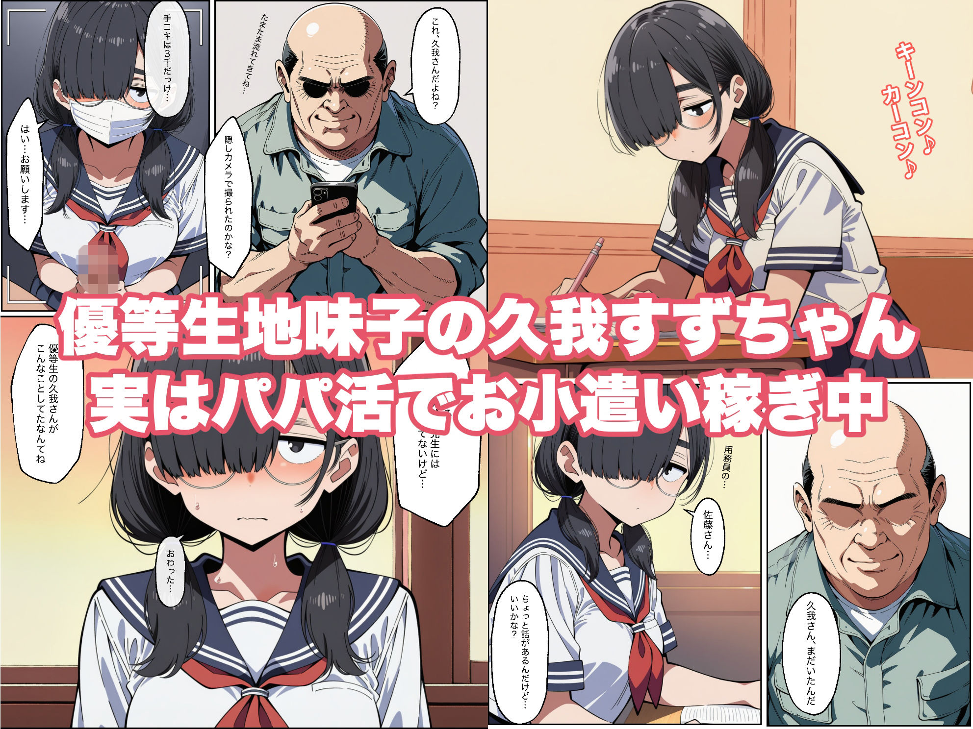地味子の弱味を握ったらチョロい雑魚マンコだったので堕ちるところまで堕としてみた サンプル1ページ目