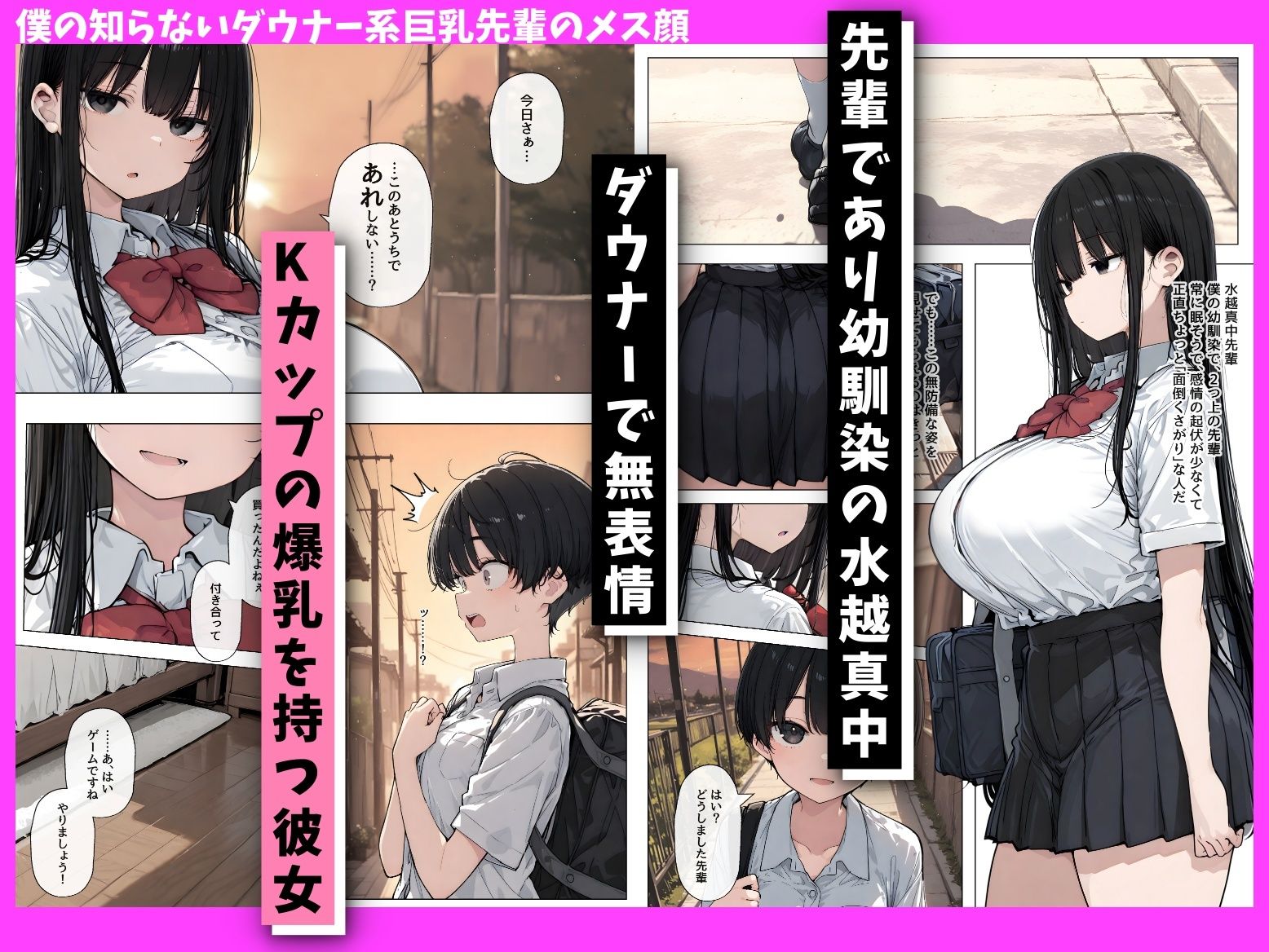 僕の知らないダウナー系巨乳先輩のメス顔 〜僕の前では無表情なのに生意気な後輩に巨乳鷲掴みにされながらガン突きされてアヘ顔晒してる サンプル1ページ目
