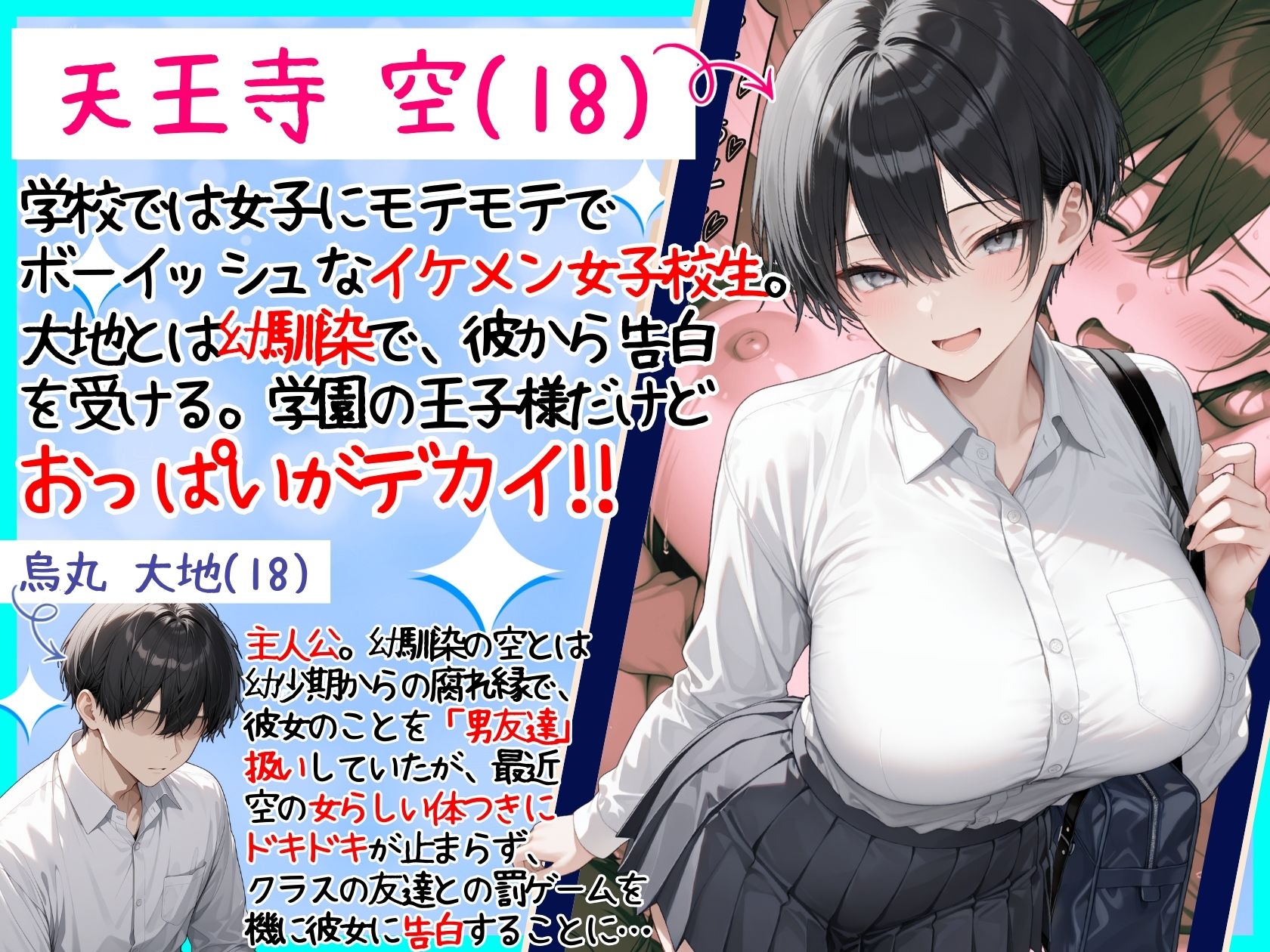 一週間後に学園の王子様な巨乳幼馴染とイチャらぶセックスする話 サンプル1ページ目