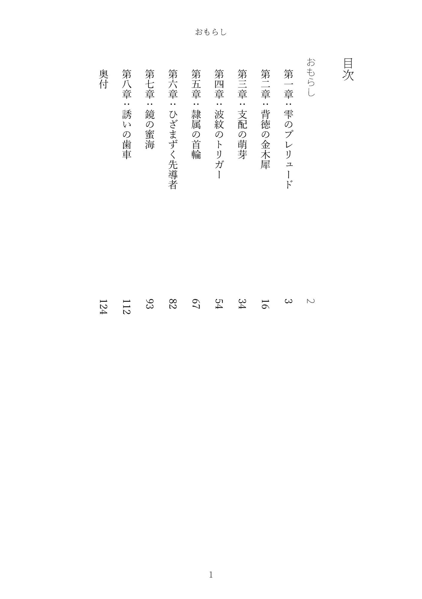 おもらし サンプル1ページ目