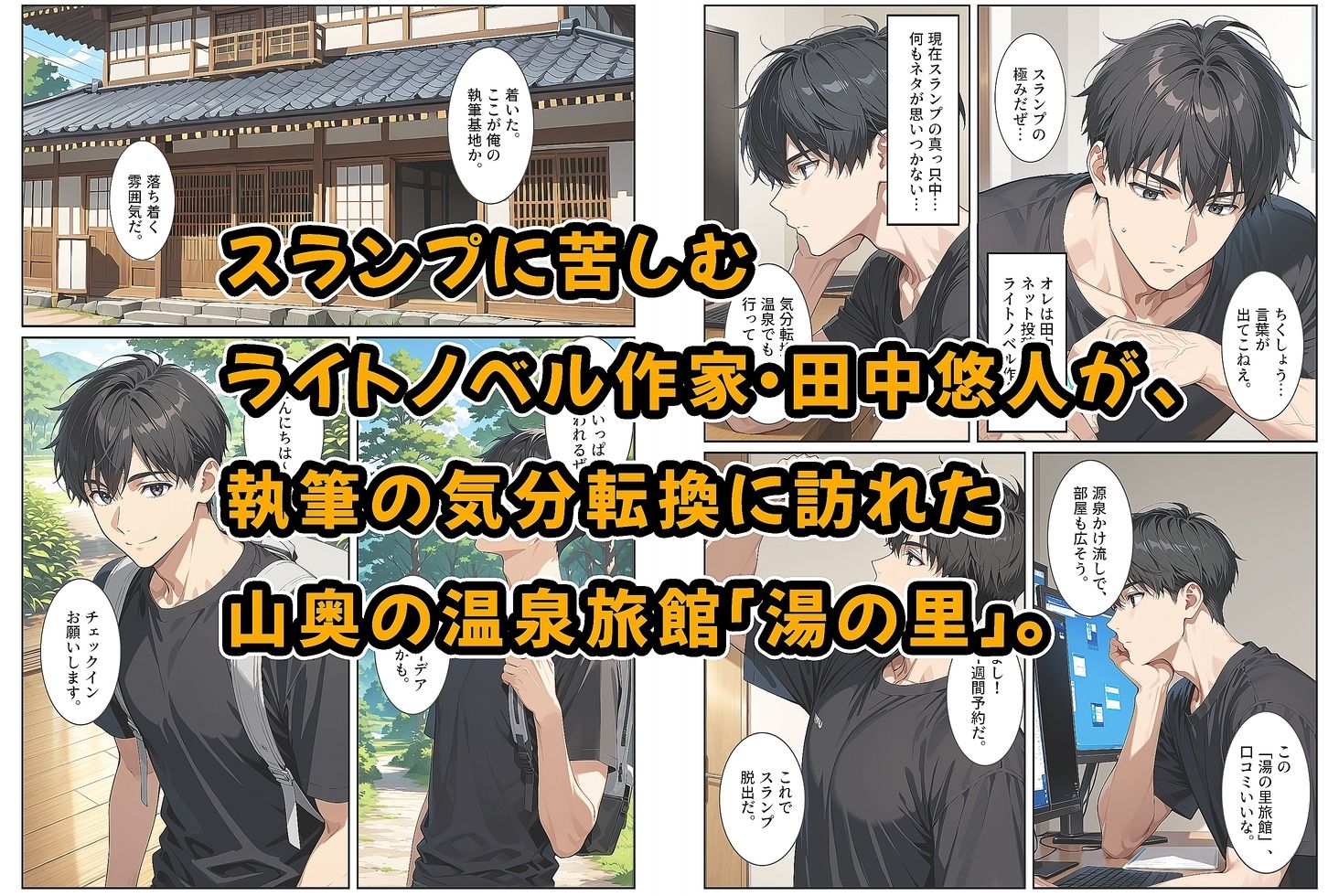 温泉宿の欲求不満な爆乳若女将は混浴露天風呂で孕ませ中出しセックスさせてくれました。 サンプル1ページ目