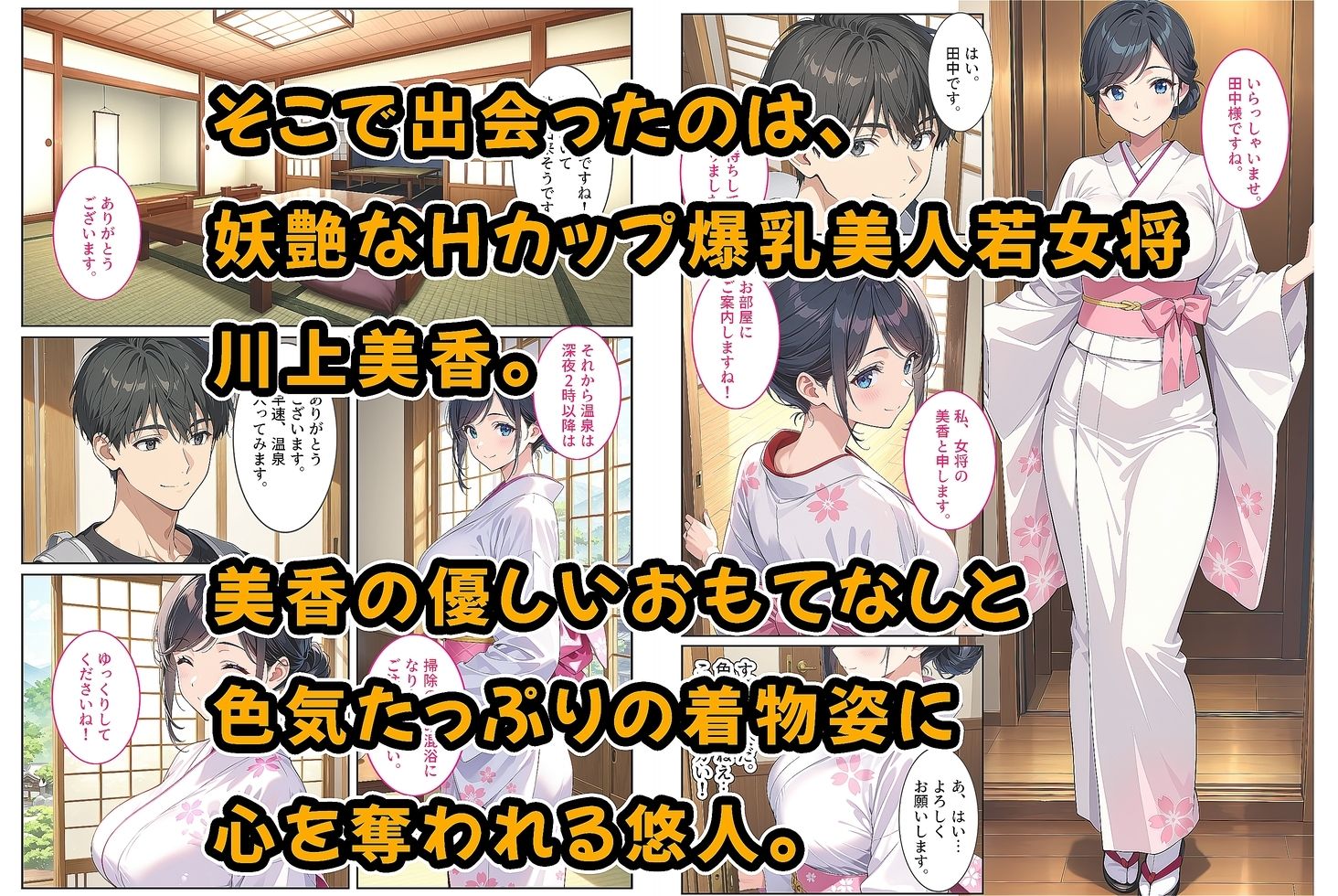 温泉宿の欲求不満な爆乳若女将は混浴露天風呂で孕ませ中出しセックスさせてくれました。 サンプル2ページ目