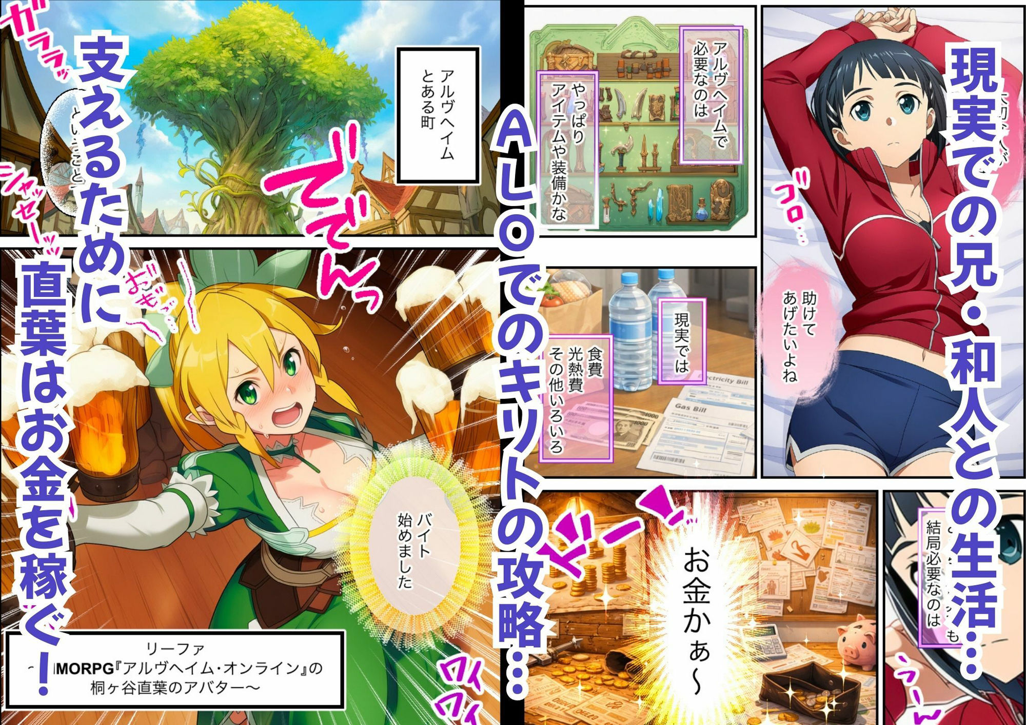 桐ヶ谷直葉がユイと一緒に人気風俗嬢になった理由は、仮想世界にありました サンプル1ページ目