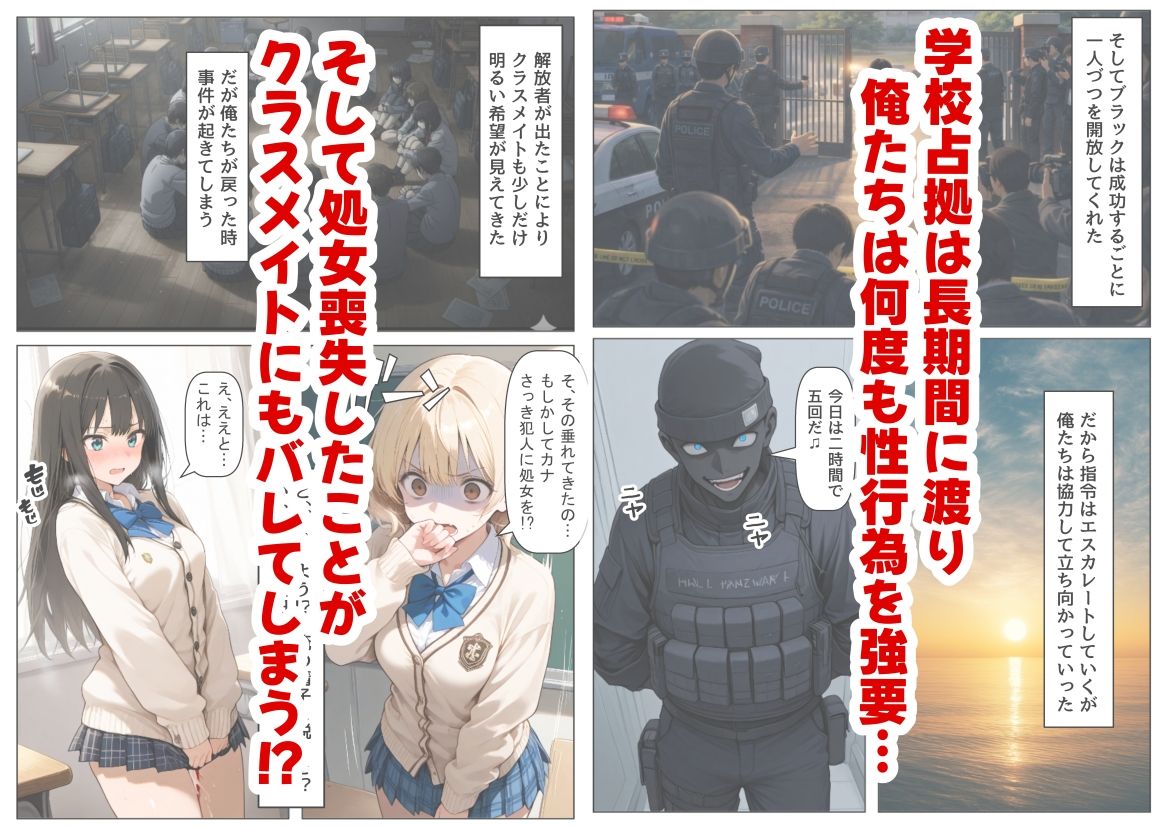 学校占拠したテロリストに、俺は片思い女子と、無理やりセックスさせられる サンプル5ページ目