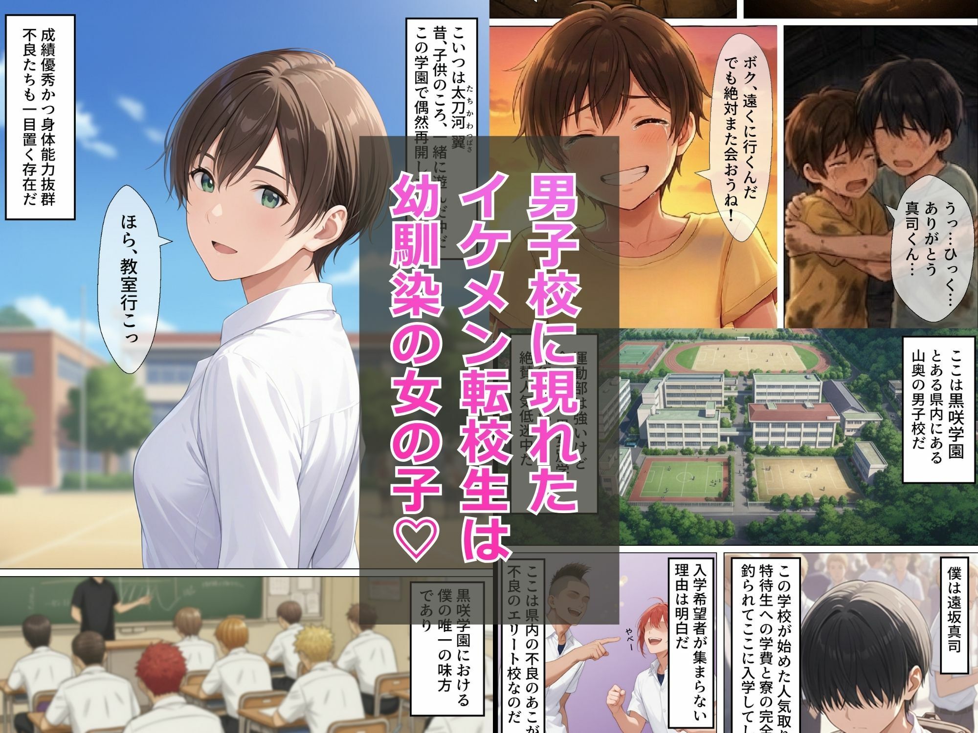 男装女子太刀河翼の受難 〜イケメン転校生のメス堕ち〜 サンプル1ページ目