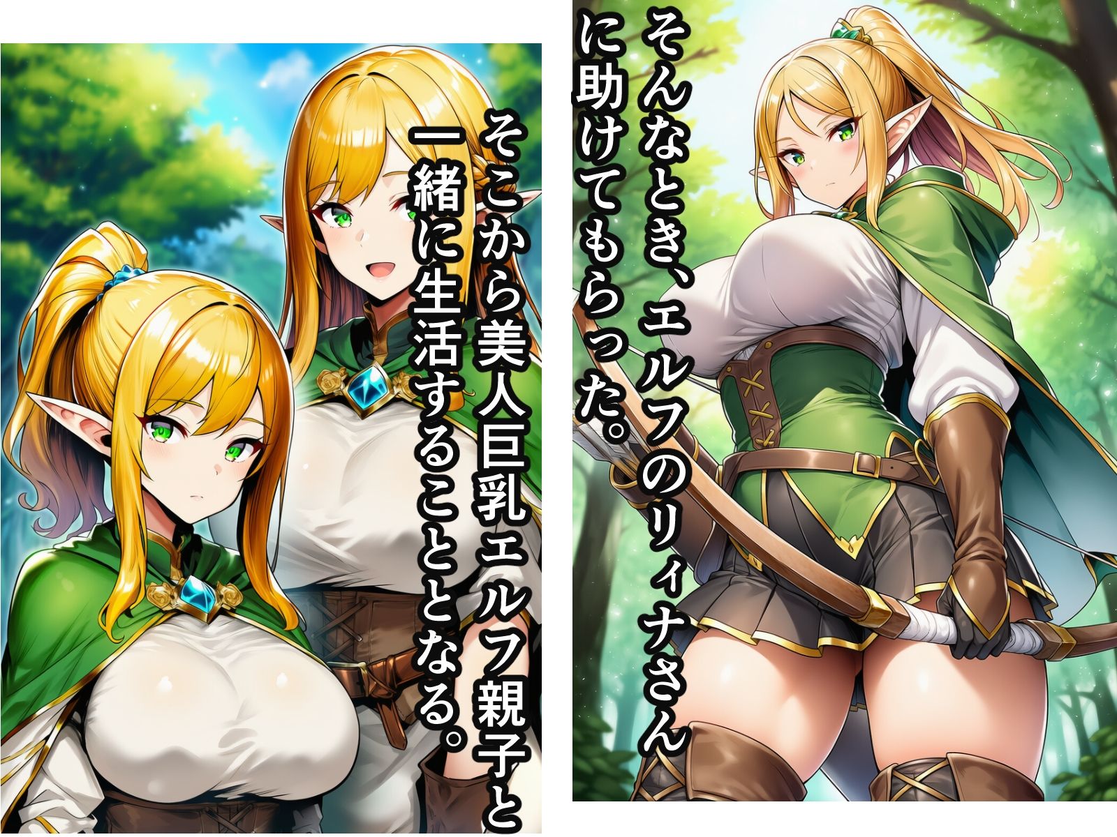 異世界転生して美人巨乳エルフ親子とらぶらぶセックスする話 〜娘編〜 サンプル2ページ目
