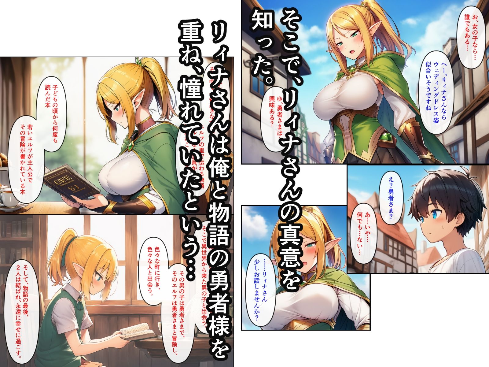 異世界転生して美人巨乳エルフ親子とらぶらぶセックスする話 〜娘編〜 サンプル4ページ目