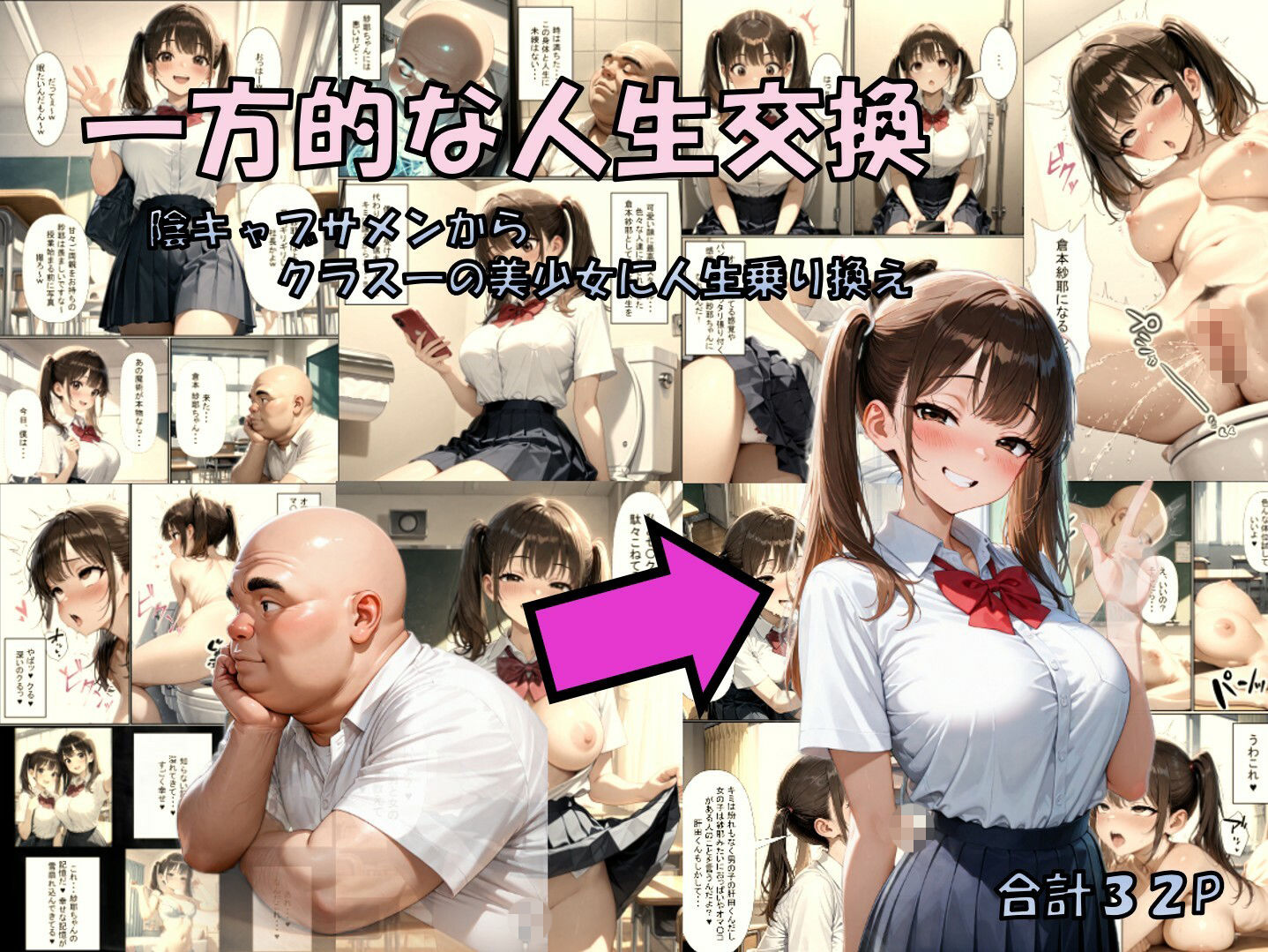 一方的な人生交換〜陰キャブサメンから クラス一の美少女に人生乗り換え〜 サンプル1ページ目