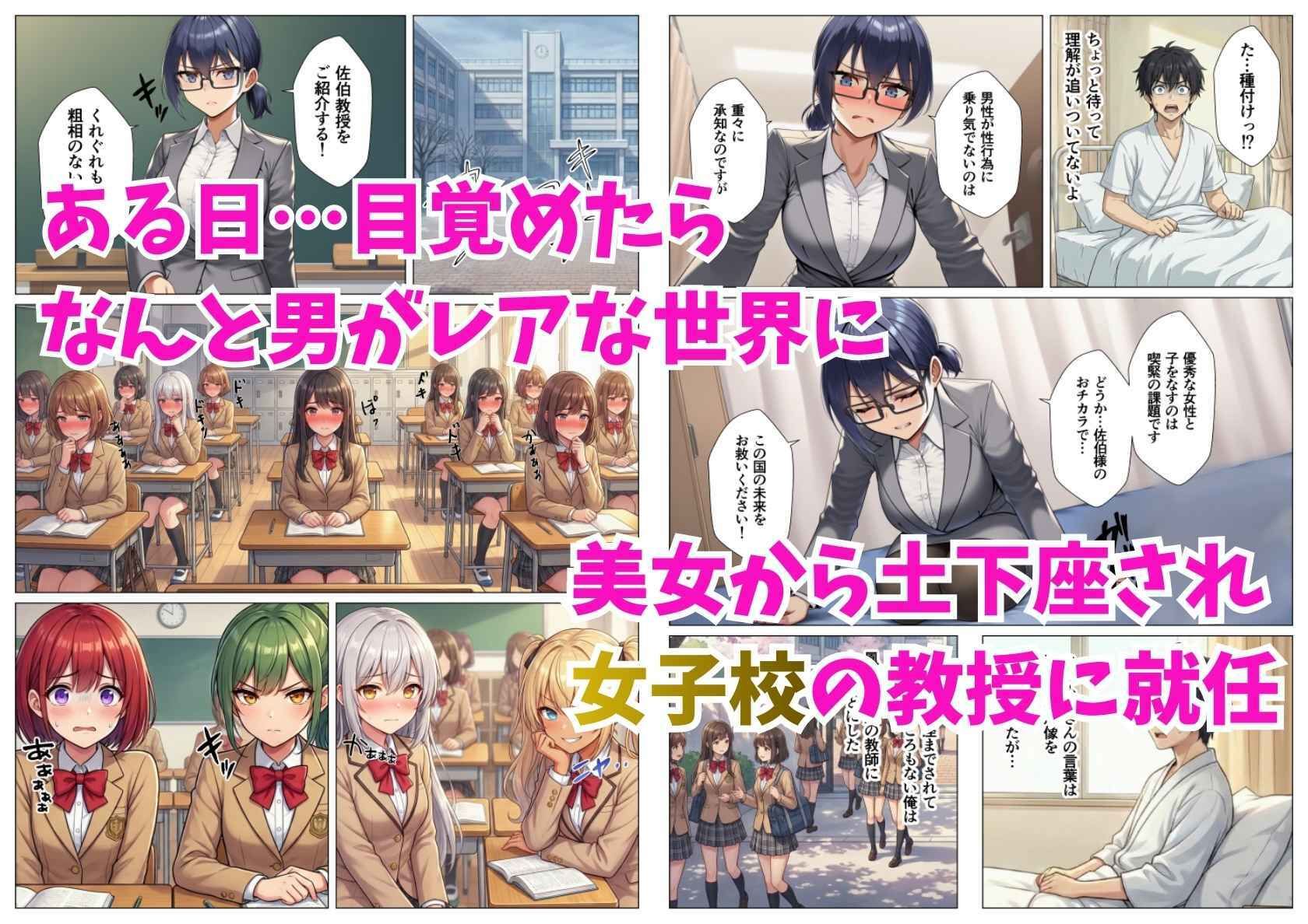 貞操逆転ハーレム！転生したら女子校の性担当教師だった件 サンプル1ページ目