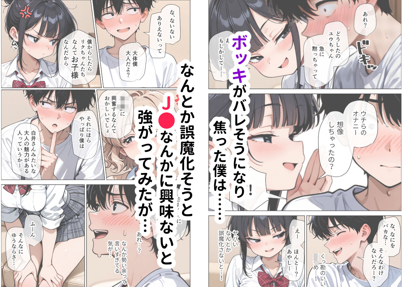 【イけ】【イくな】J●なんかに全然キョーミがない僕を強●勃起させ脳がバグるほど相反責めしてくる甘サド義妹とその友達 サンプル4ページ目