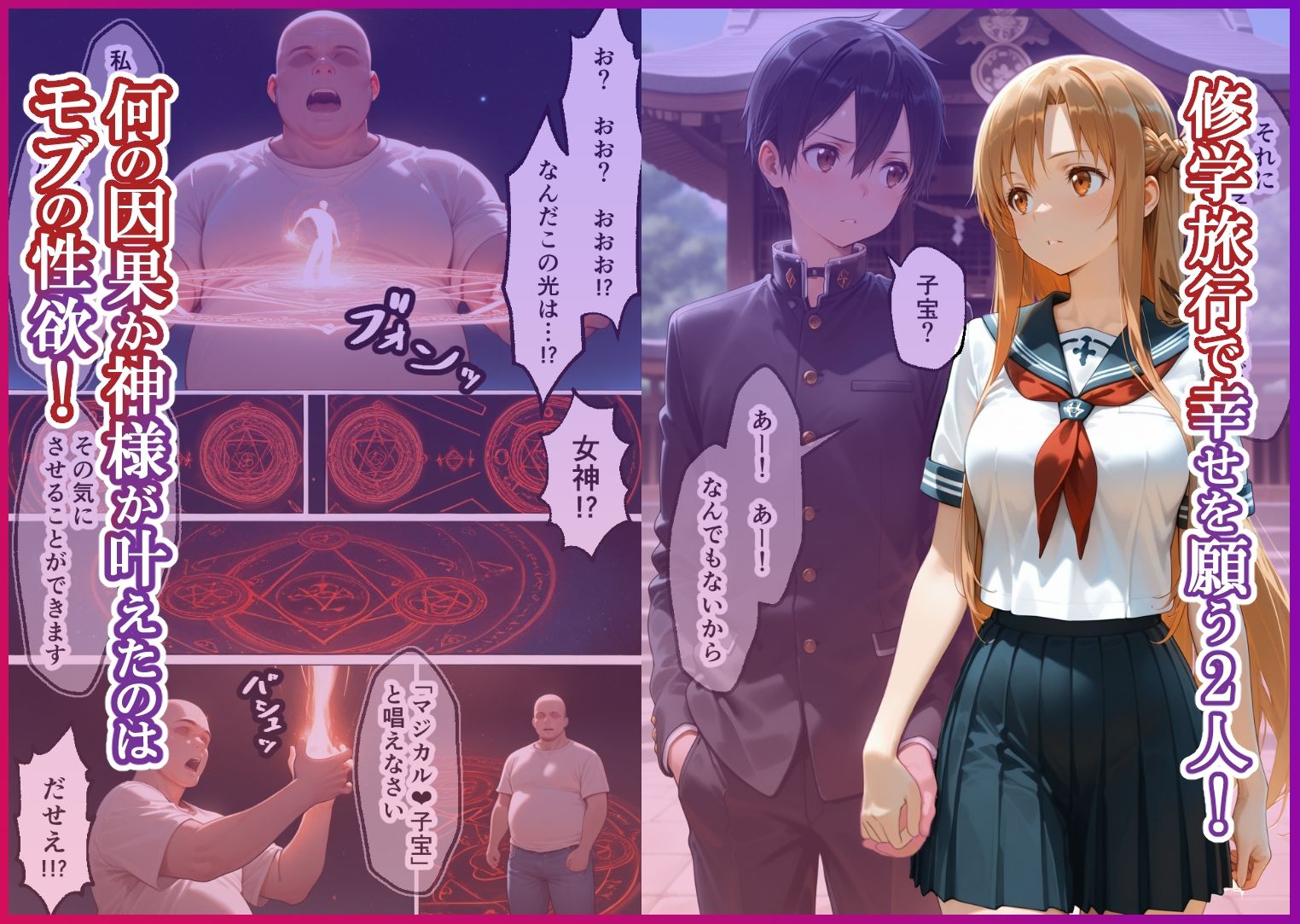 淫紋によって快楽 何度もイかされ寝取られる  アスナ編 サンプル1ページ目