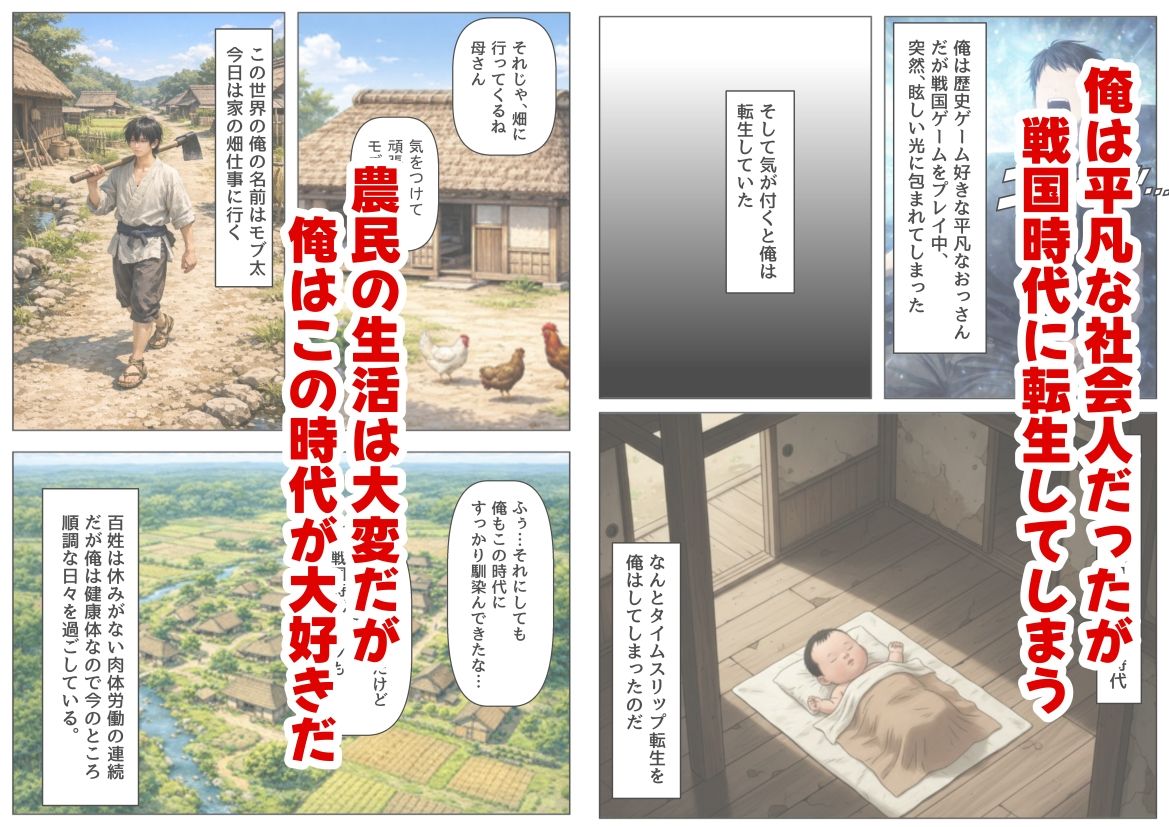戦国時代の農村に俺が転生したら、エロすぎた史実の話 その1 サンプル1ページ目