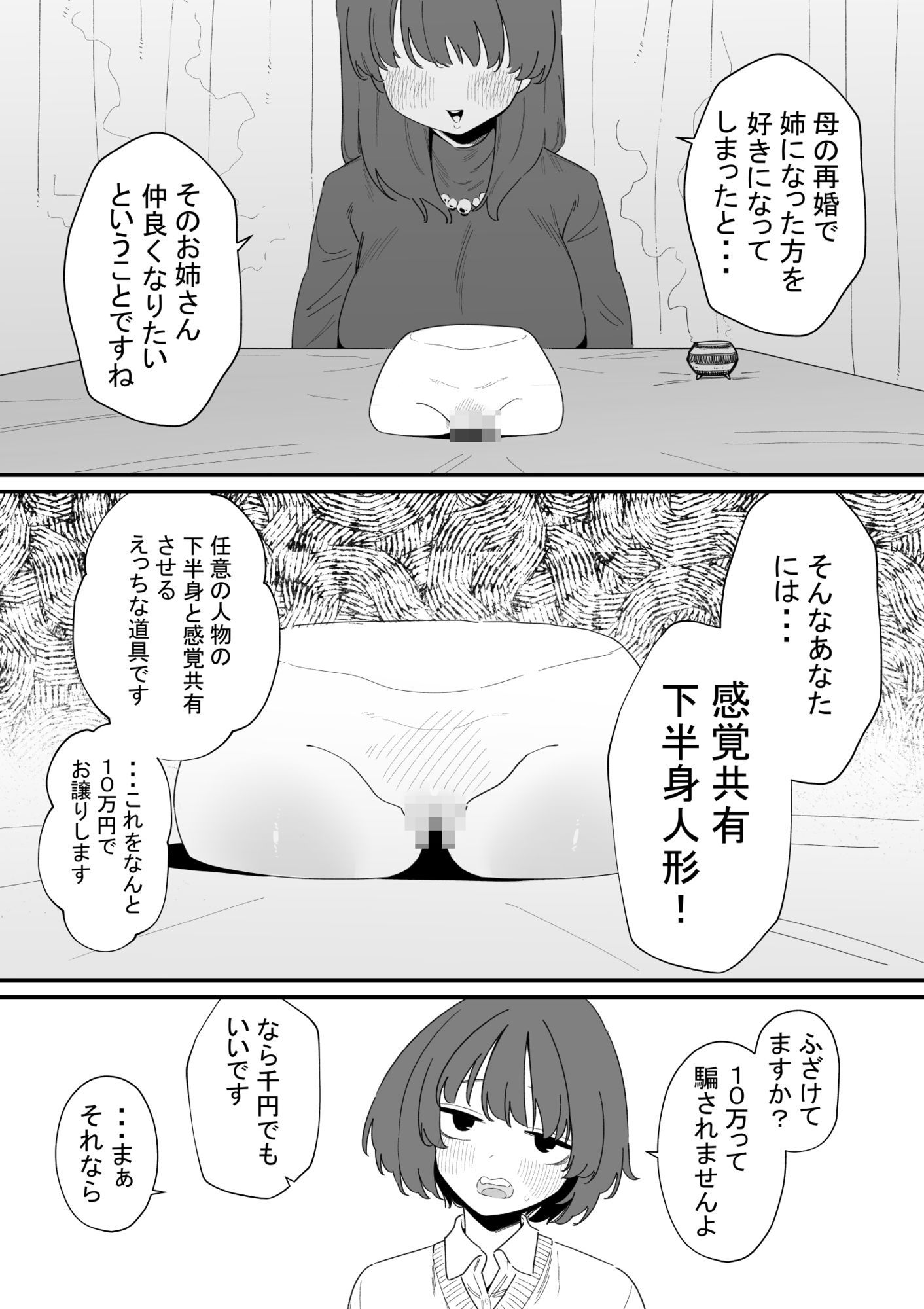 感覚共有下半身人形でクリ虐め サンプル1ページ目