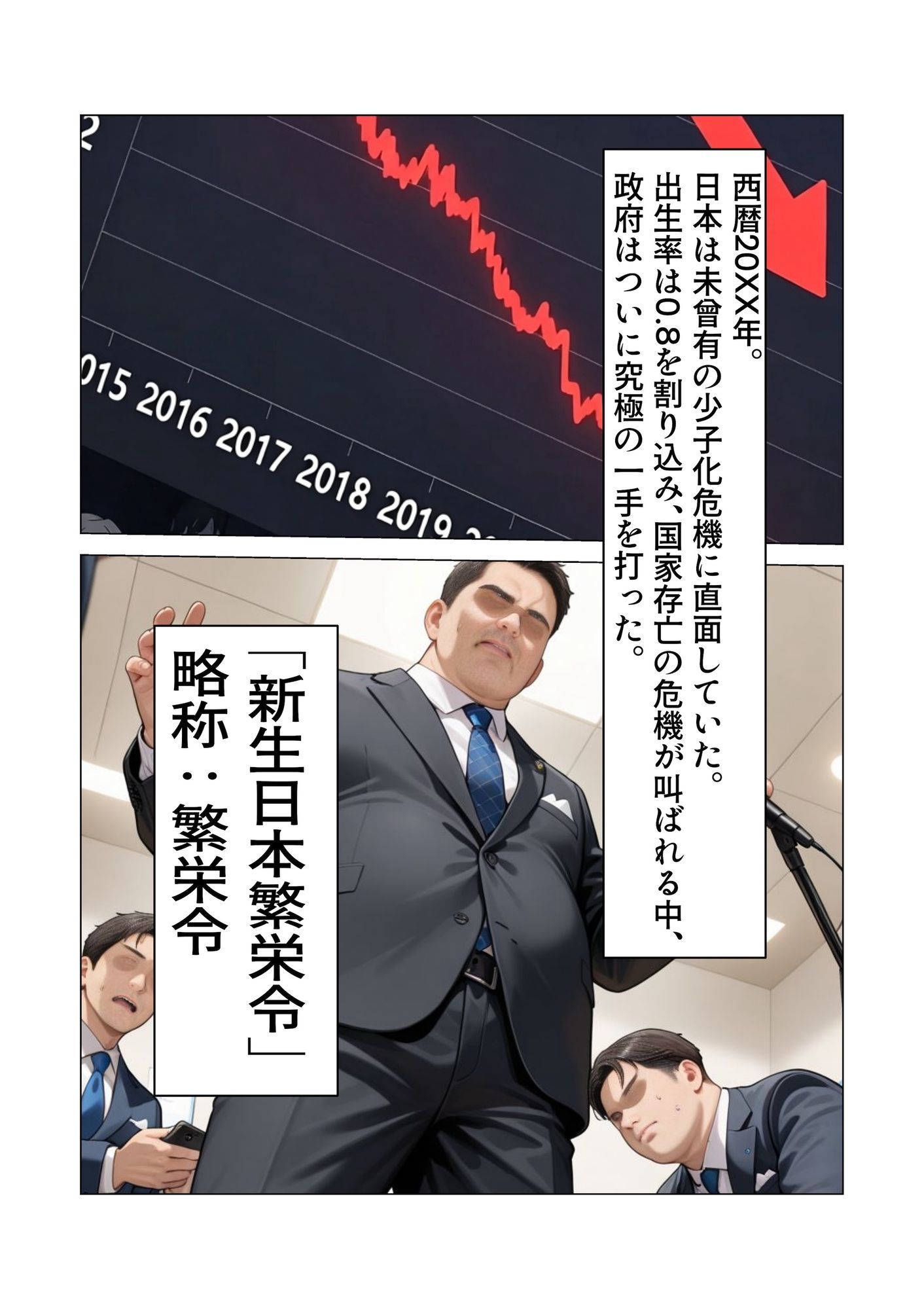 【AIイラスト・漫画集】スマホに届いた性交命令〜ゴミジジイ兄弟の種で子宮パンパン サンプル1ページ目