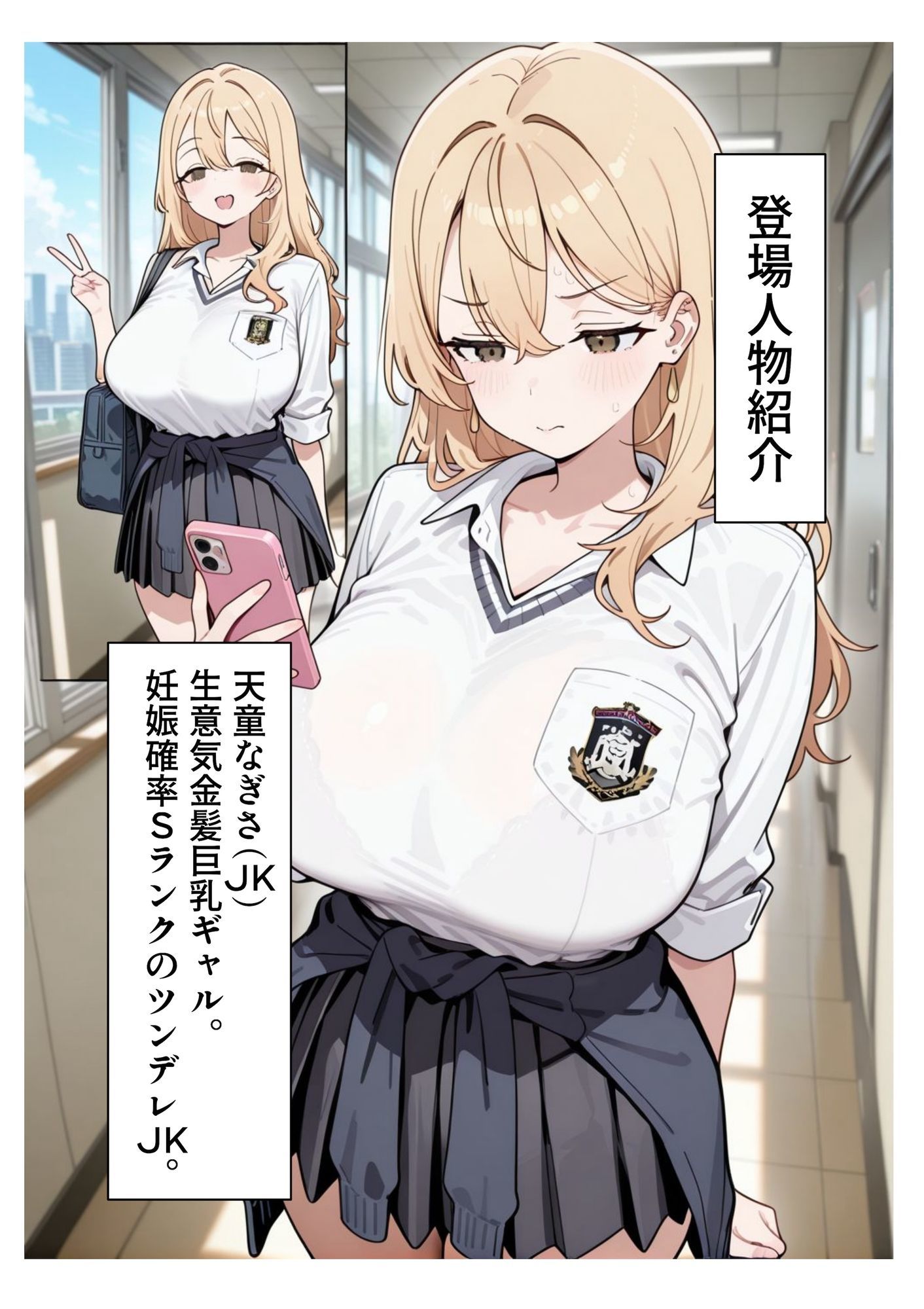 【AIイラスト・漫画集】スマホに届いた性交命令〜ゴミジジイ兄弟の種で子宮パンパン サンプル3ページ目
