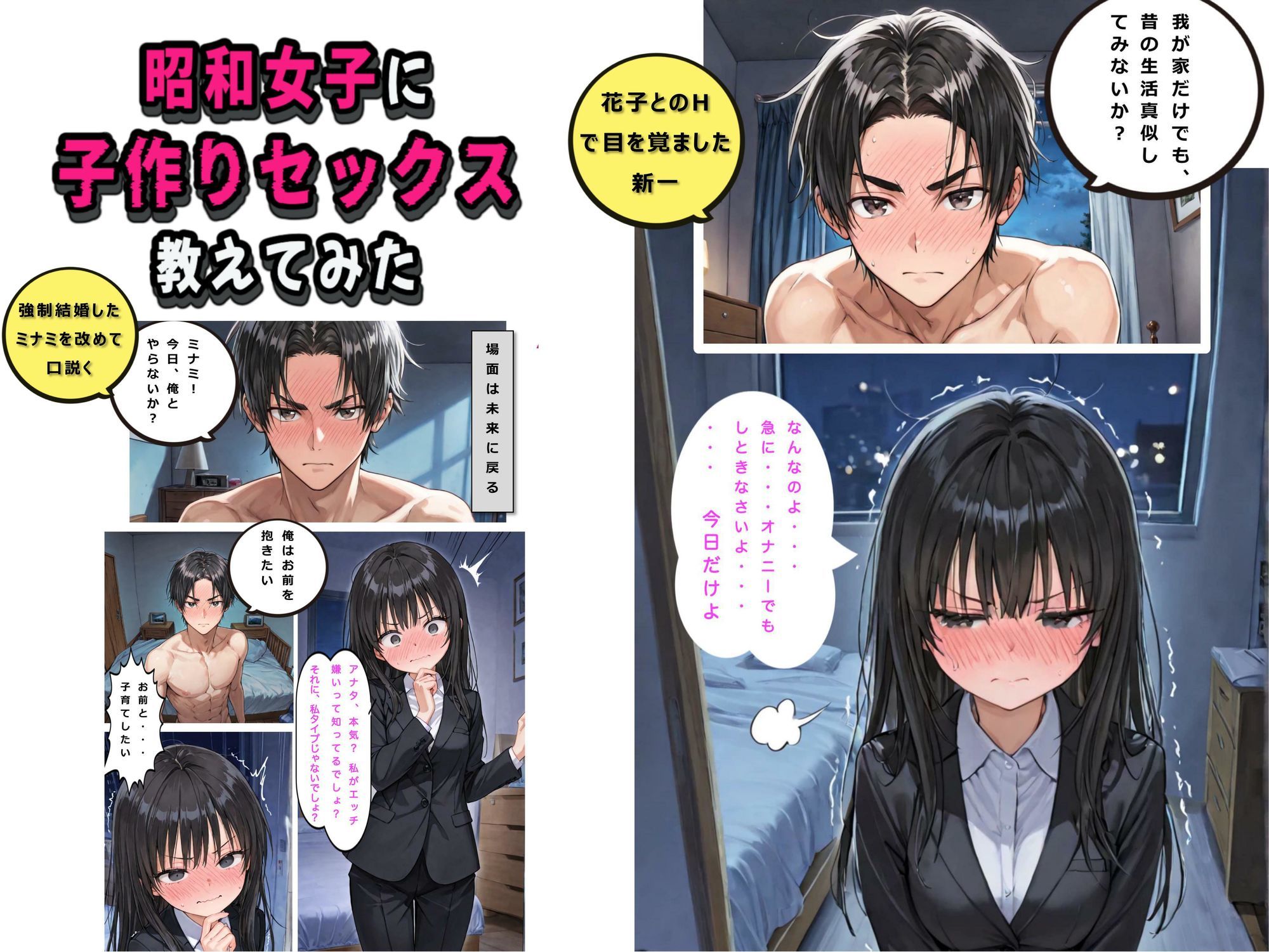 タイムスリップしてきた昭和女子に子作りセックスを教えてみた:昭和女子は妻の祖母？ サンプル7ページ目