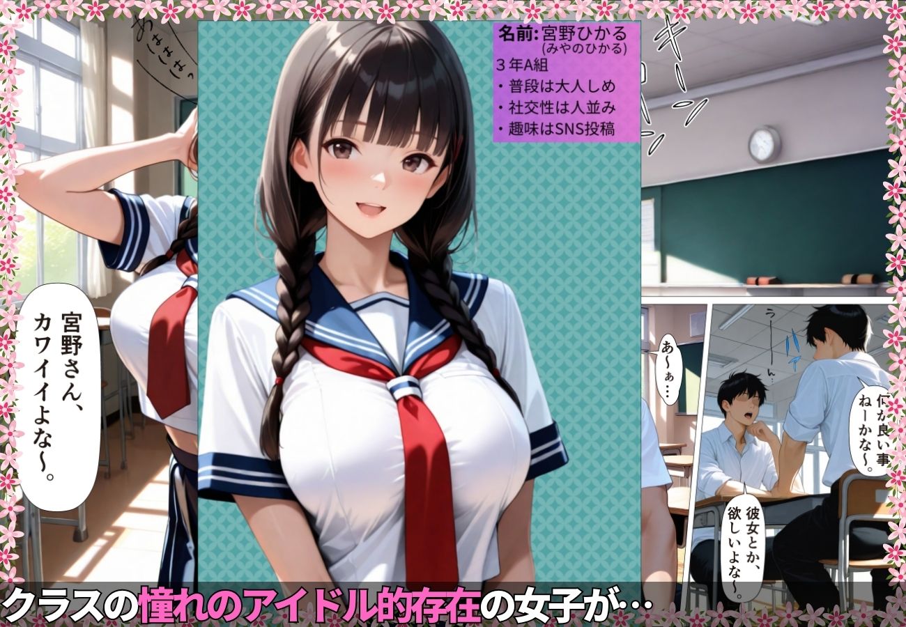 クラスのアイドルが放課後教室でのオナニーを見られチン堕ちした結果www【女子校生】【肉便器】【中出し】【いいなり】【ラブラブ】 サンプル1ページ目