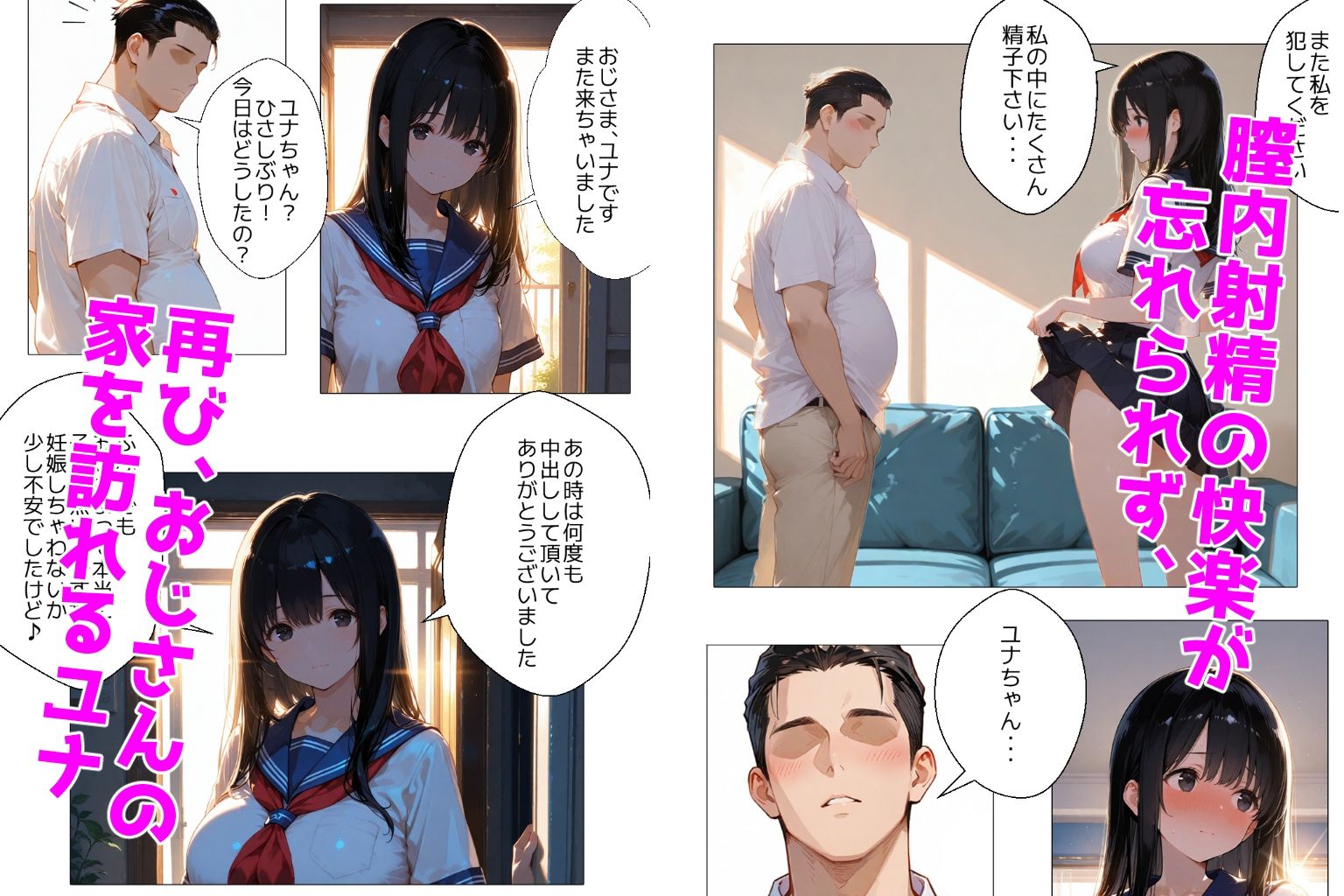 彼氏持ちなのに，おじさんの中出し沼にハマったユナちゃん◯◯さい サンプル1ページ目
