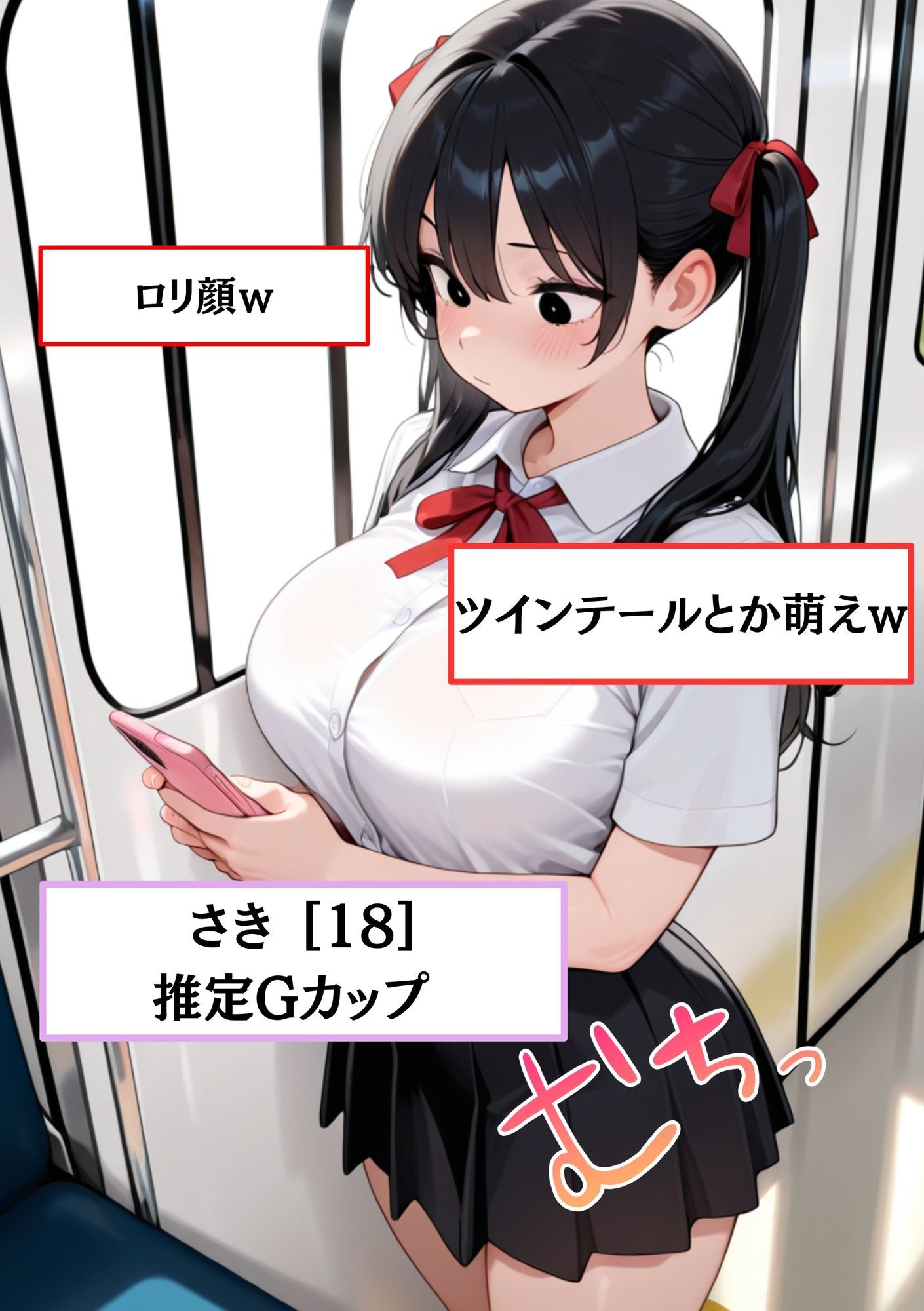 電車でロリ顔女子校生を痴●してハ〆た話。 サンプル2ページ目