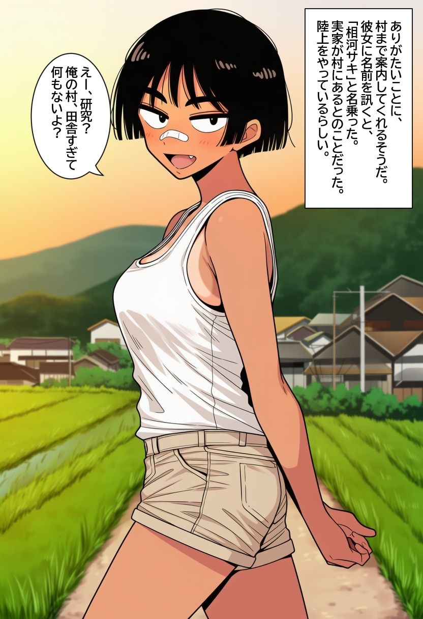 孕ませ村のボーイッシュ娘  日焼けした陸上女子が、無責任中出しされて妊娠するまで。 サンプル2ページ目