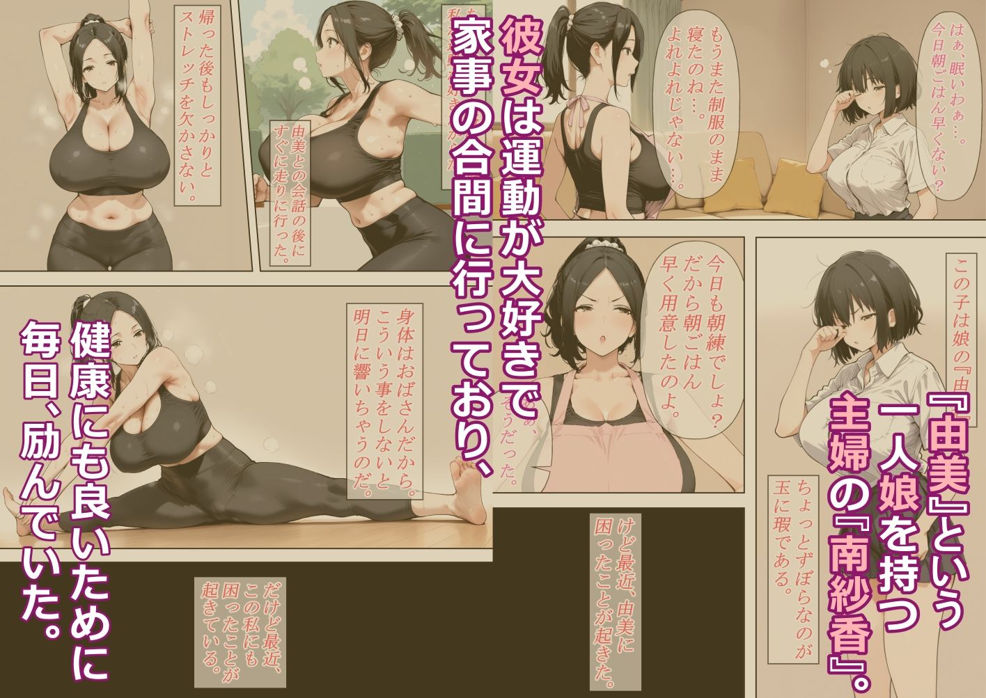ドスケベボディの人妻に憑依してド変態オナニーしまくる話。 サンプル1ページ目