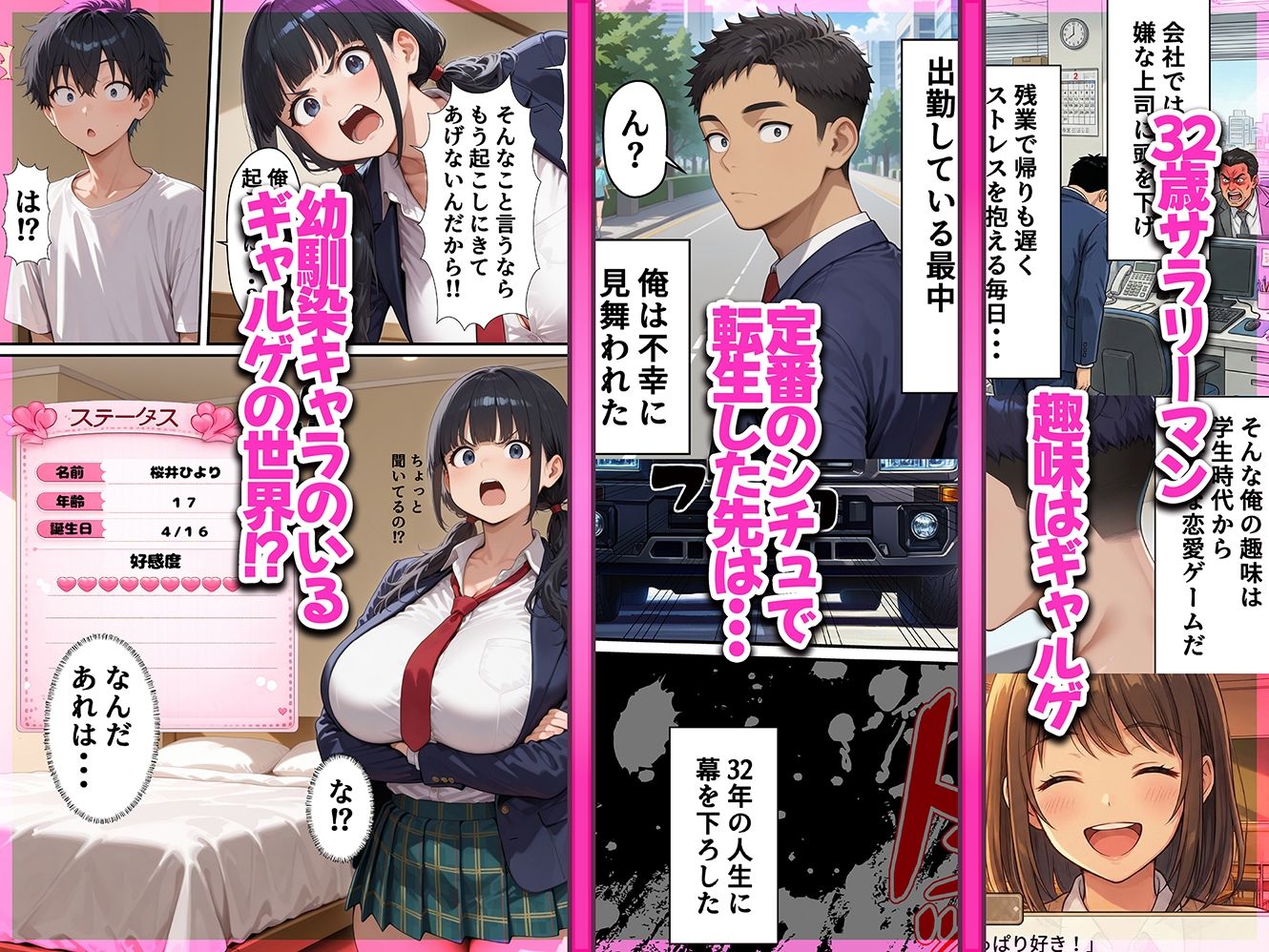 ギャルゲー世界に転生したら、ヒロイン達がライバルキャラに次々と寝取られた サンプル1ページ目