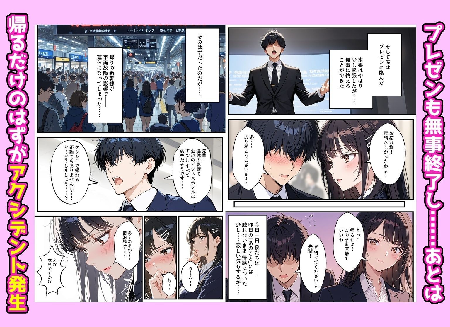 憧れの先輩との出張で相部屋になったので、エッチすることになった話 サンプル7ページ目