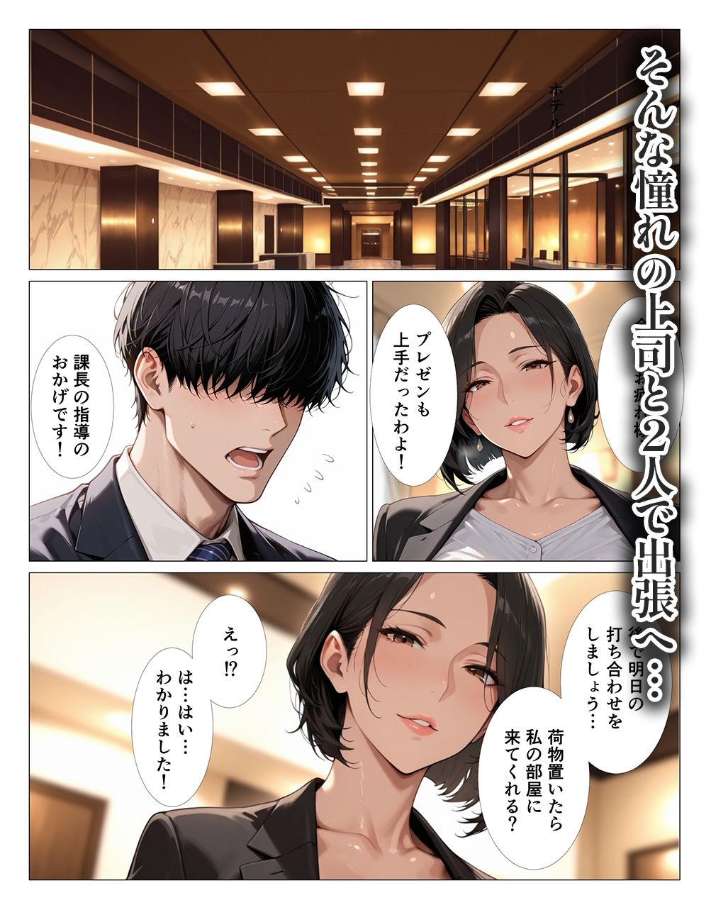 肉食過ぎるクールな上司に出張先で中出しさせられ続けた話 サンプル2ページ目