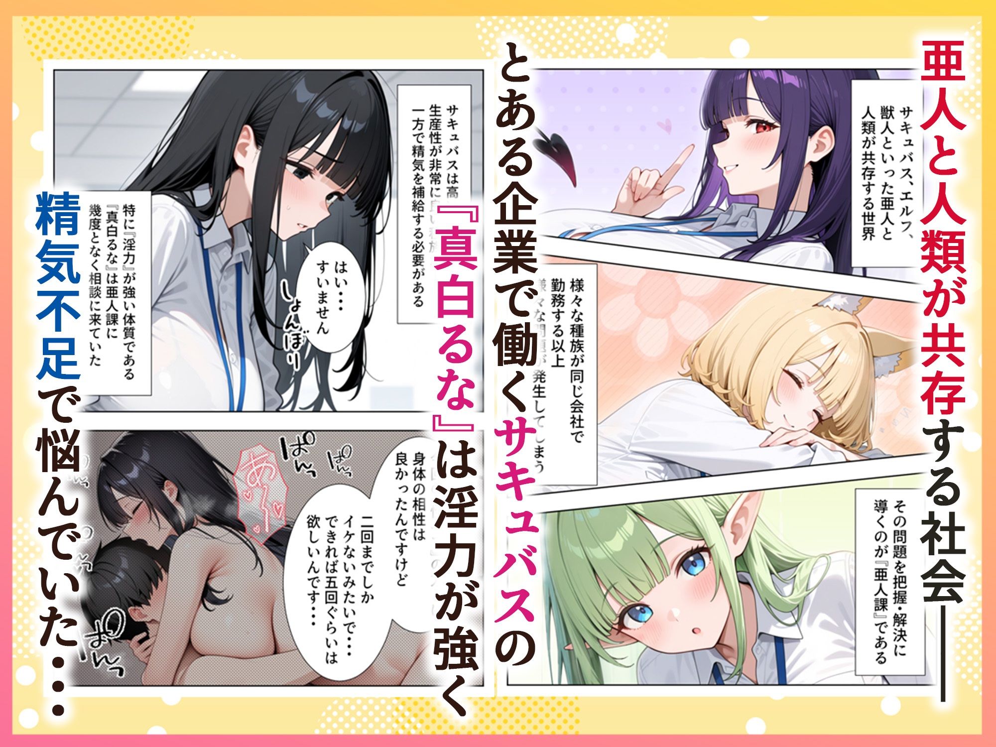 絶倫過ぎた俺が亜人OL美女達の性処理係に任命された話『サキュバス編』 サンプル1ページ目