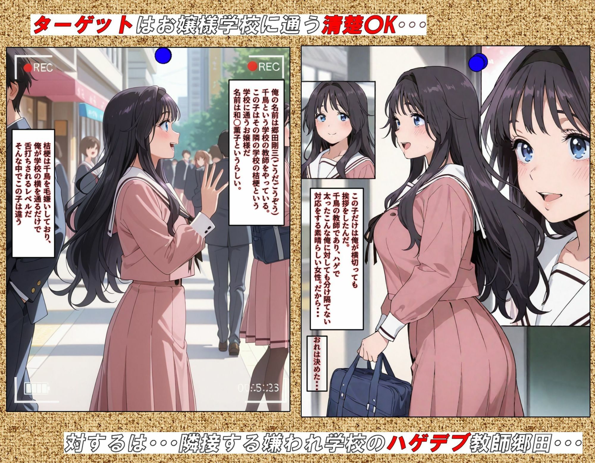 【最終完全和姦宣言01】和〇薫子  脅迫媚薬寝取られ〜ハゲデブ教師の絶倫デカチンポに媚薬お香でトロトロ発情！理性溶けてアヘイキ68回で射精16発で朝まで完堕ちNTR〜 サンプル1ページ目