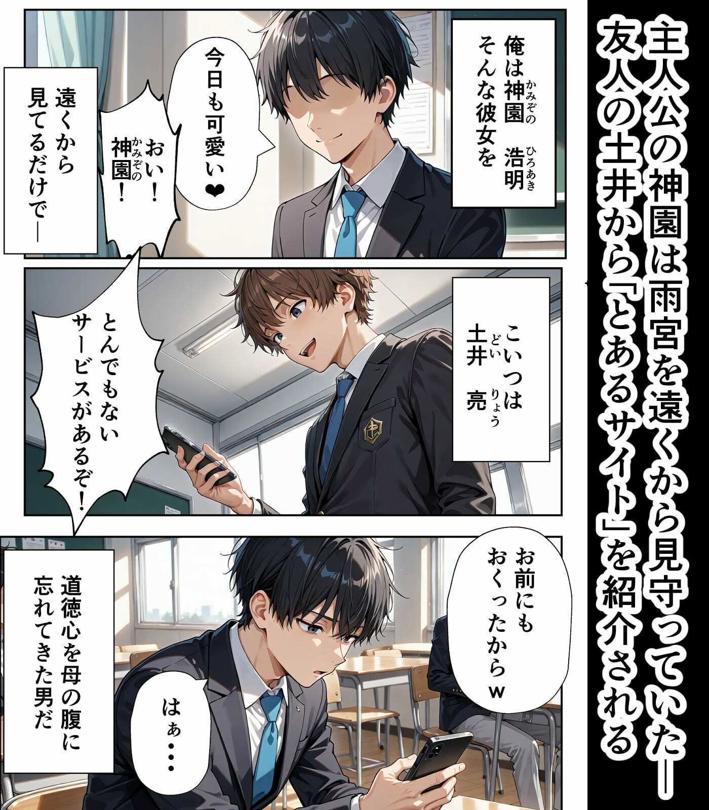 学園憑依I  ジト目優等生に分魂憑依して、ひとつになるまで サンプル2ページ目