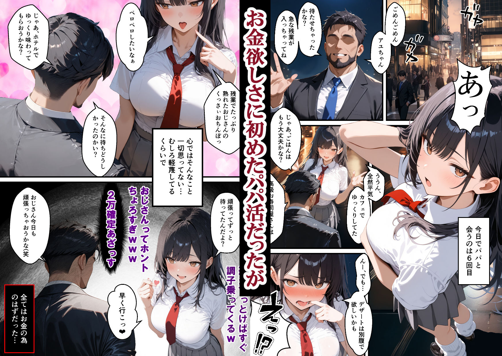 実はむっつりすけべなクールJKがパパ活でちんぽに完落ちするまでの話 サンプル1ページ目