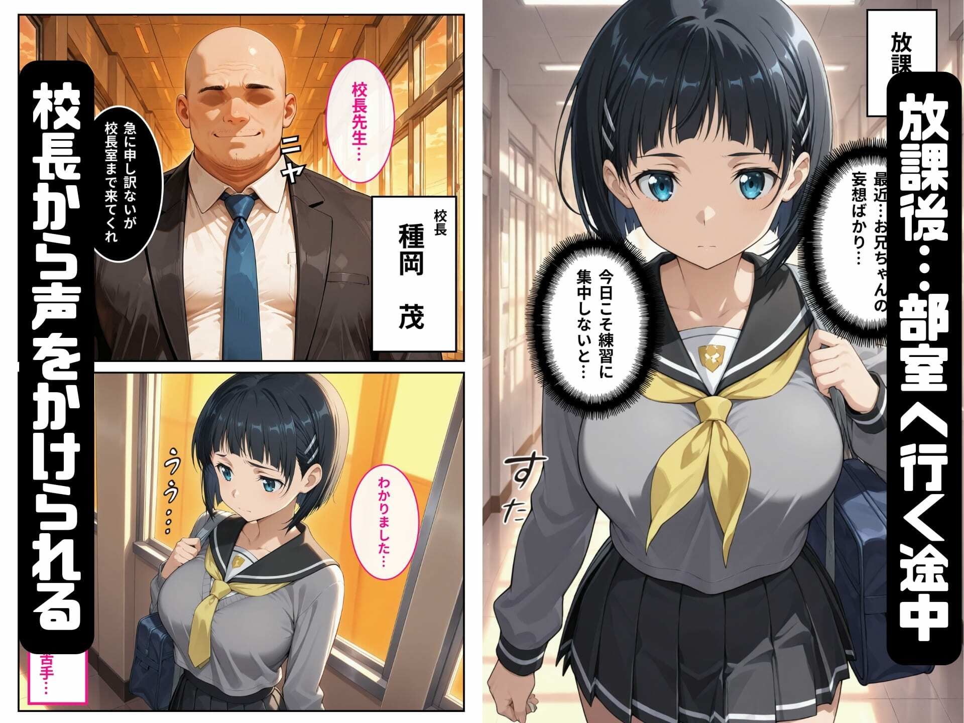 寝取られた直葉-校長のちんぽでメス堕ちする サンプル3ページ目