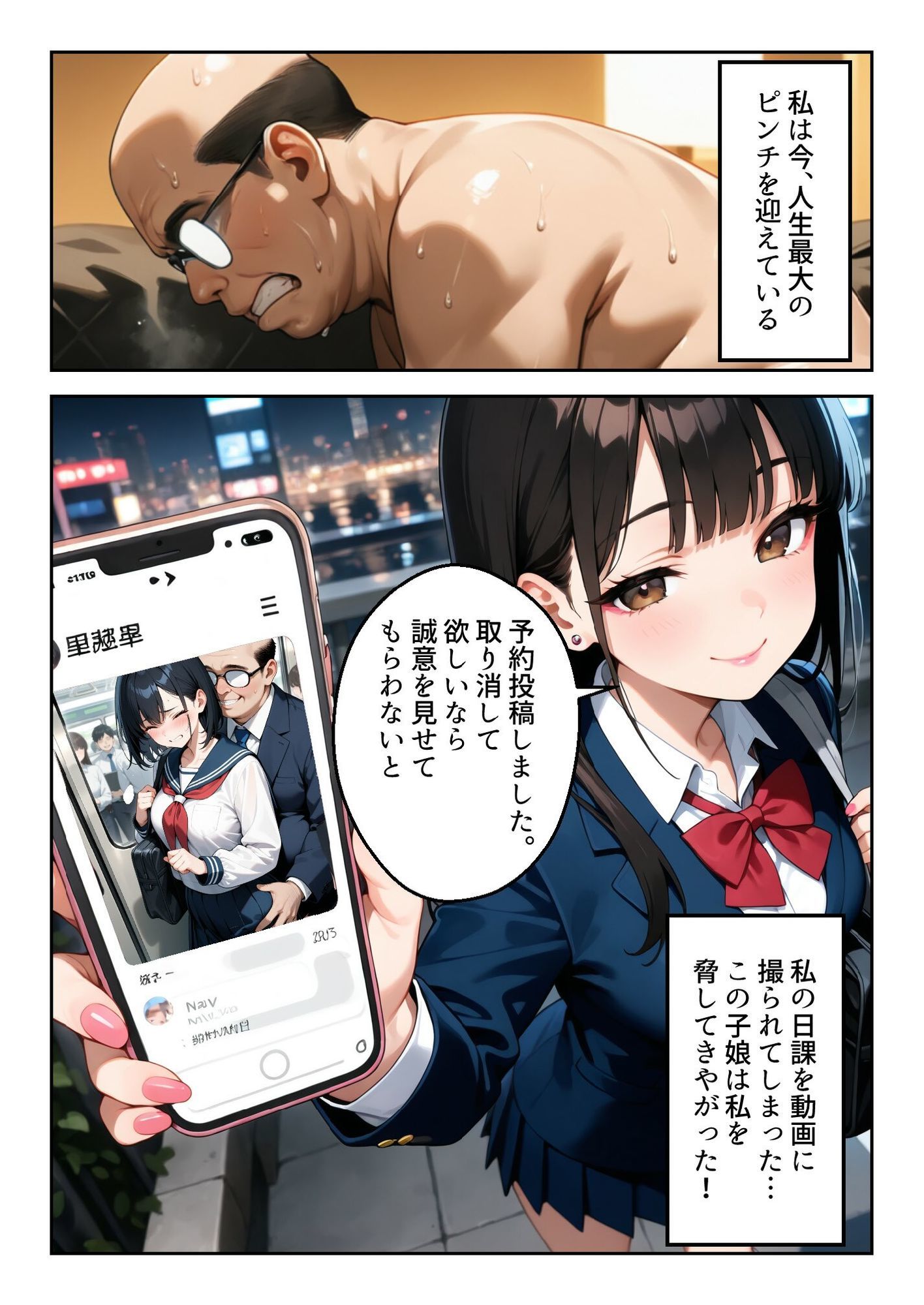 清楚系黒髪ギャルの冷酷無比なATM脅迫 サンプル2ページ目