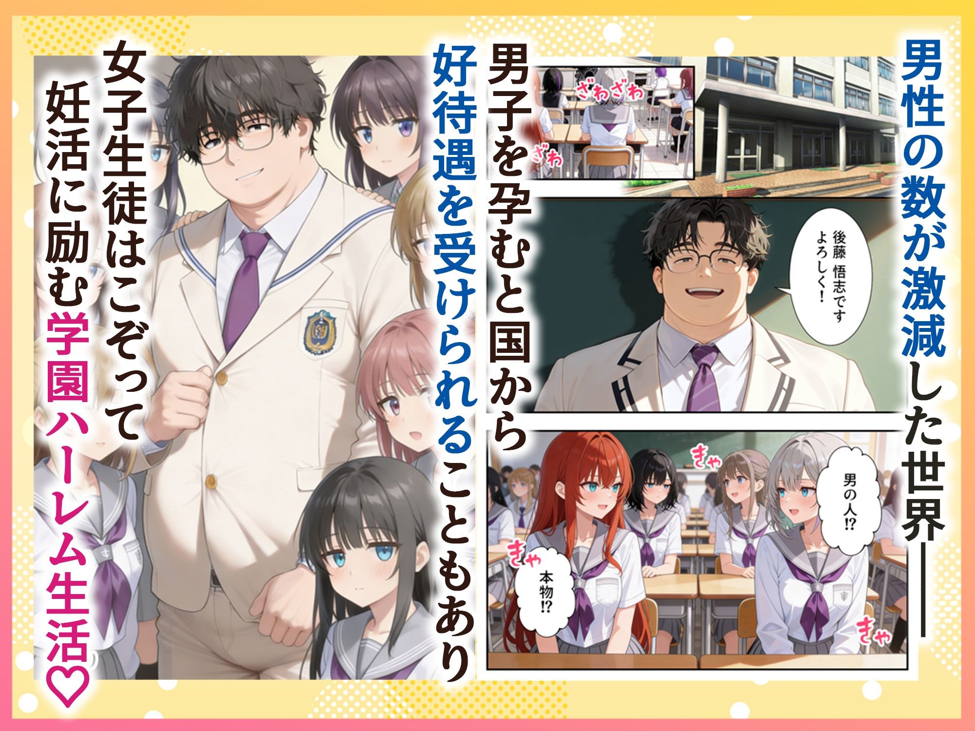 妊活ハーレム学園2 〜イケメンに全部奪われたけど転校したらまたデブス俺がチンポ王に！〜 サンプル1ページ目