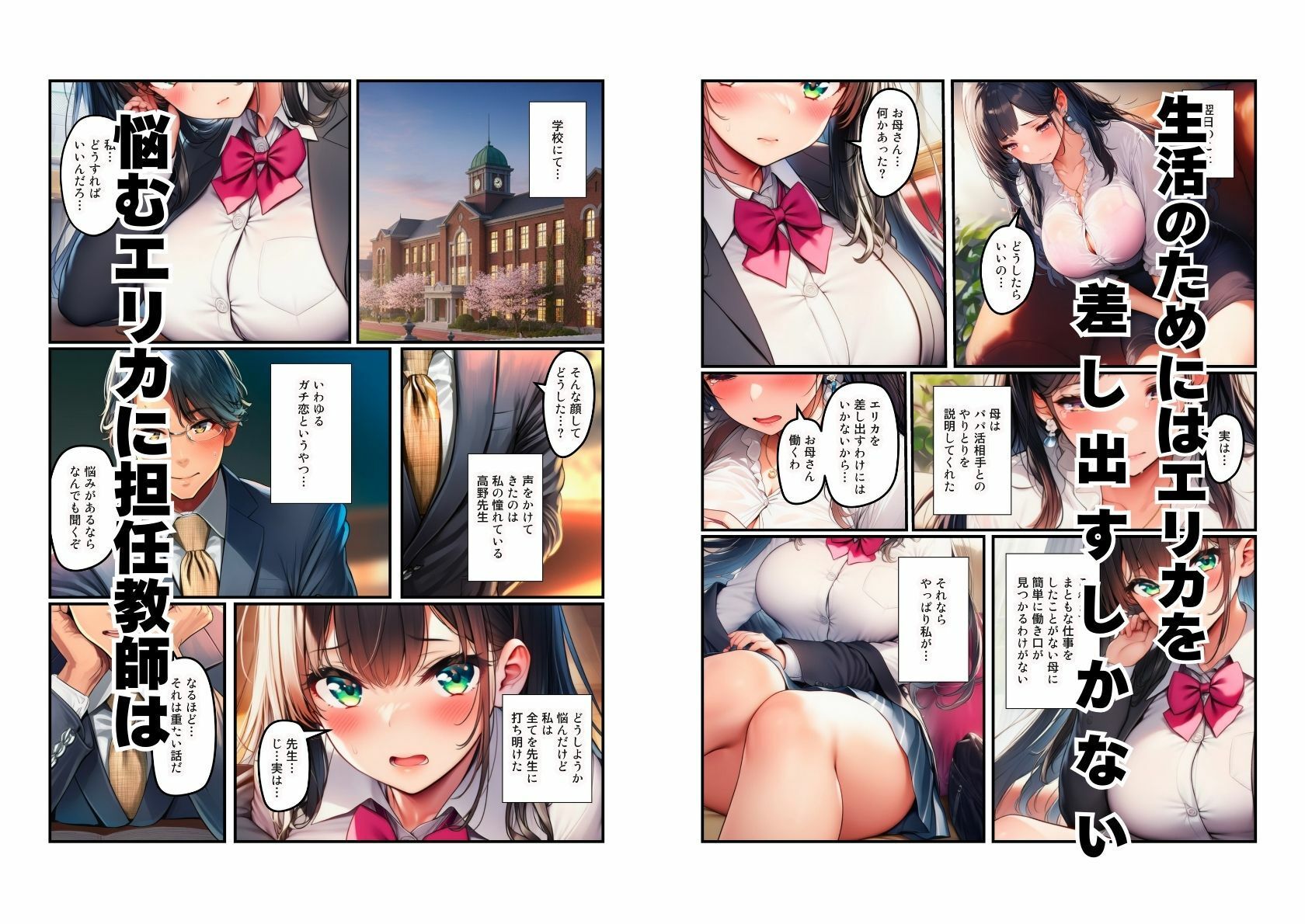 JKが母（熟女）の代理でパパ活したら担任教師がパパになった話 サンプル4ページ目