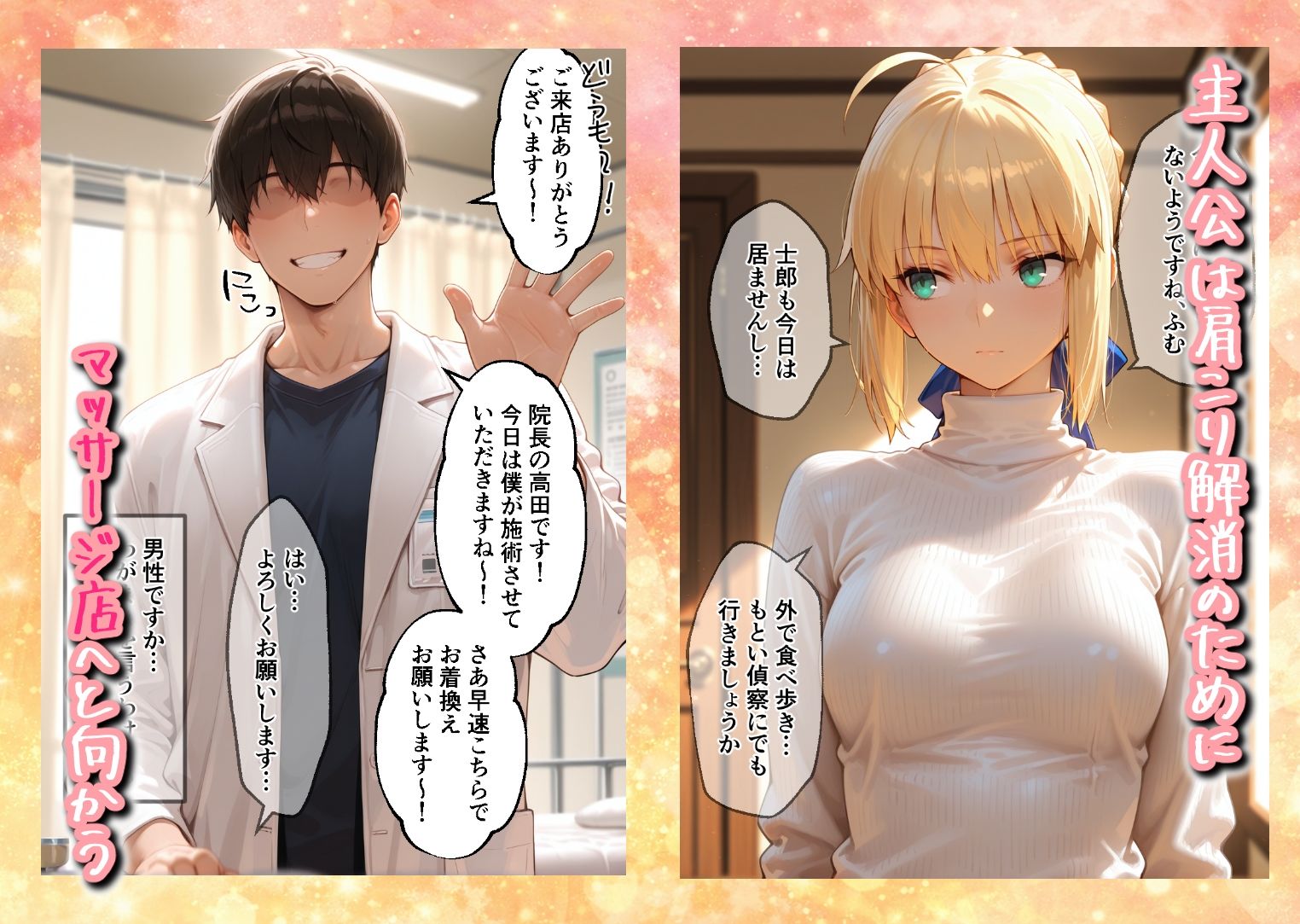 媚薬入りアロマで子宮にキス「先生、これってマッサージですか？」無謀にもイかされまくる話〜騎士王編〜 サンプル1ページ目
