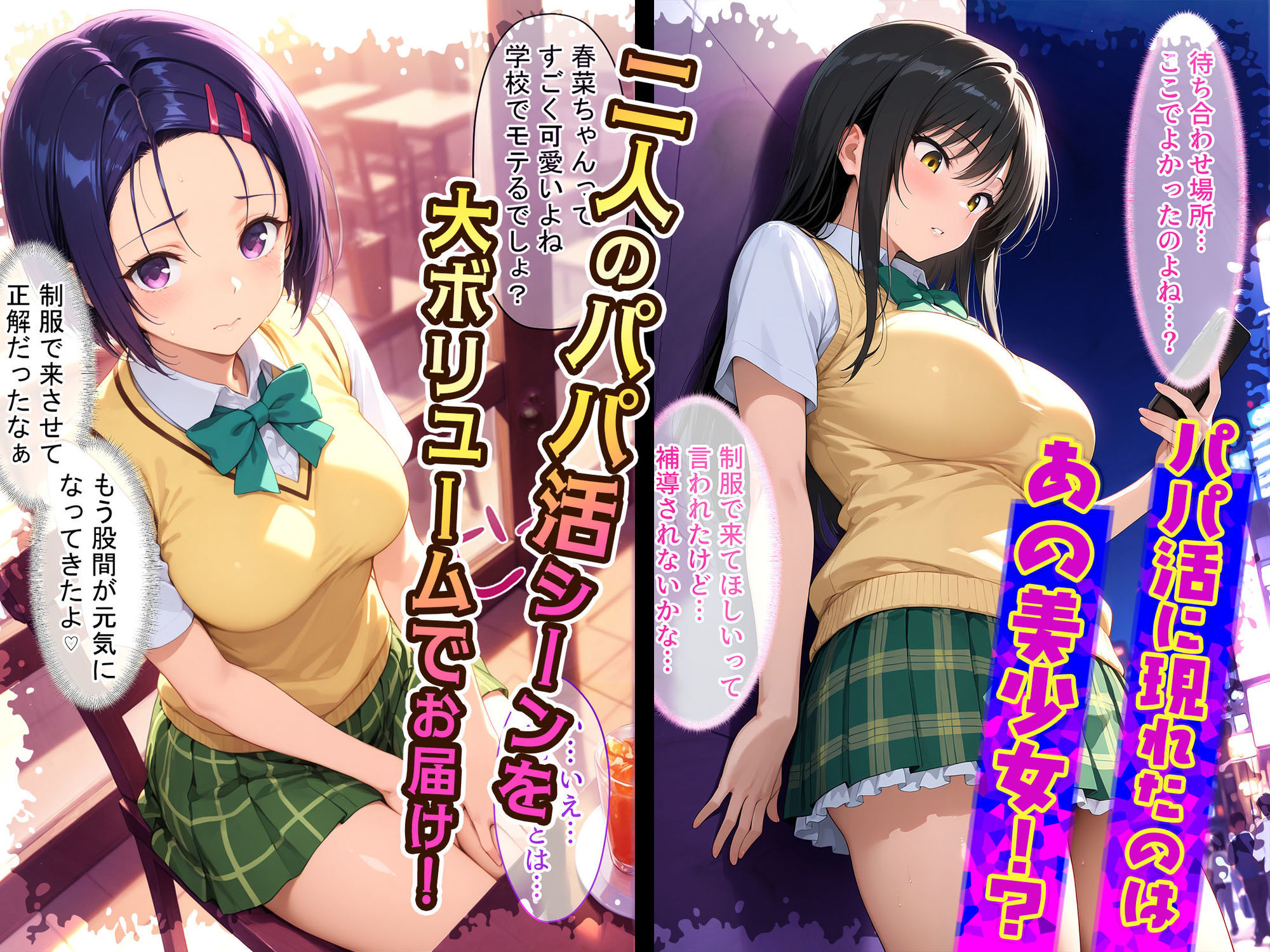 放課後、彼女たちはパパと会う  〜唯と春菜のはじめてのパパ活〜 サンプル1ページ目
