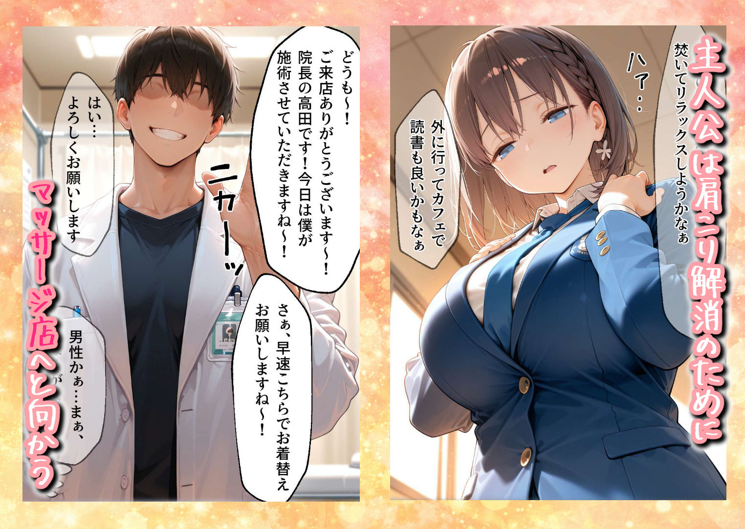 媚薬入りアロマで子宮にキス「先生、これってマッサージですか？」無謀にもイかされまくる話〜巨乳女子〇生編〜 サンプル1ページ目