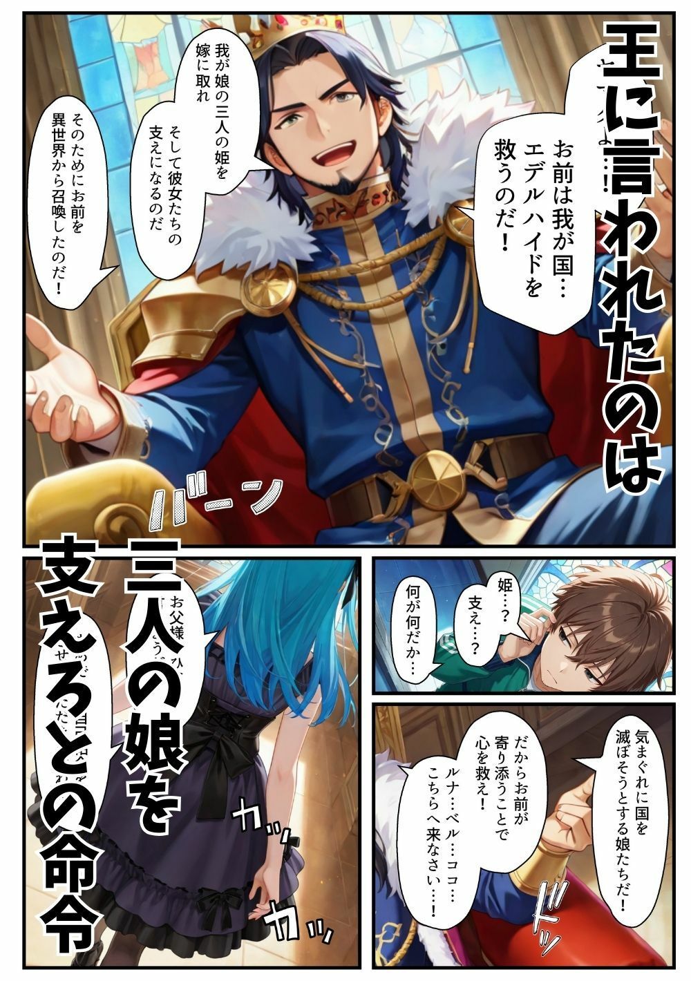 異世界転生したら束縛地雷系ゴスロリ女性に囲まれてハーレムになった話 サンプル2ページ目