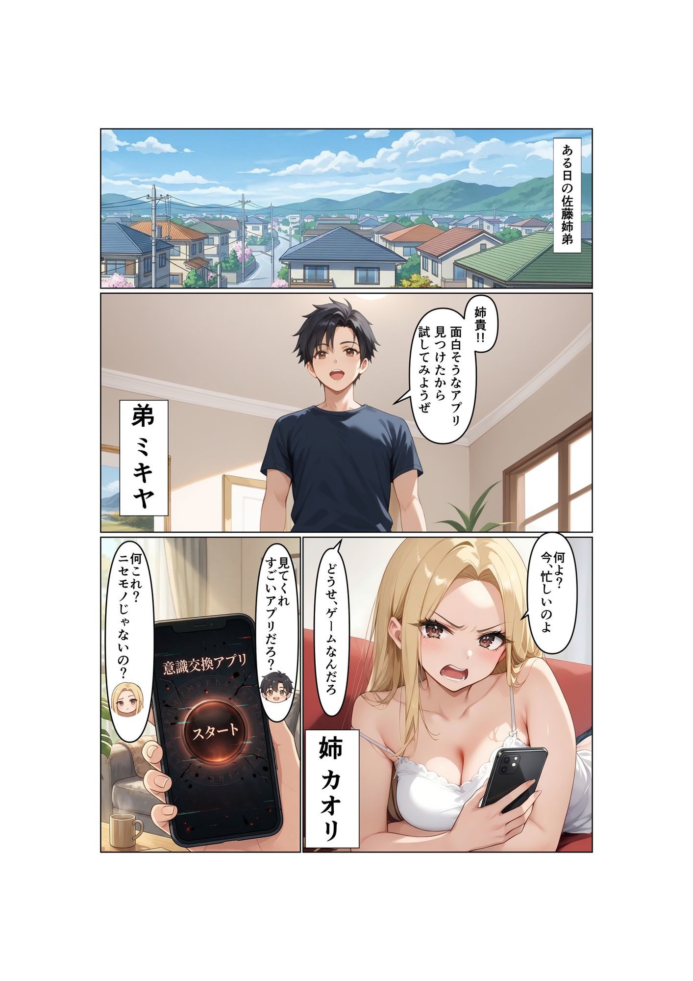 姉弟交換！！双子の弟は姉のカラダで女の快楽を知る サンプル1ページ目