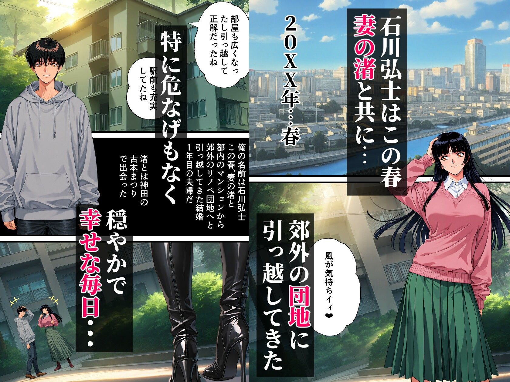 団地妻NTR〜清楚妻が早漏雑魚ちんこ（ダンナ）に欲求不満爆発？ NN（生中だし）オフ会しちゃった話〜 サンプル1ページ目