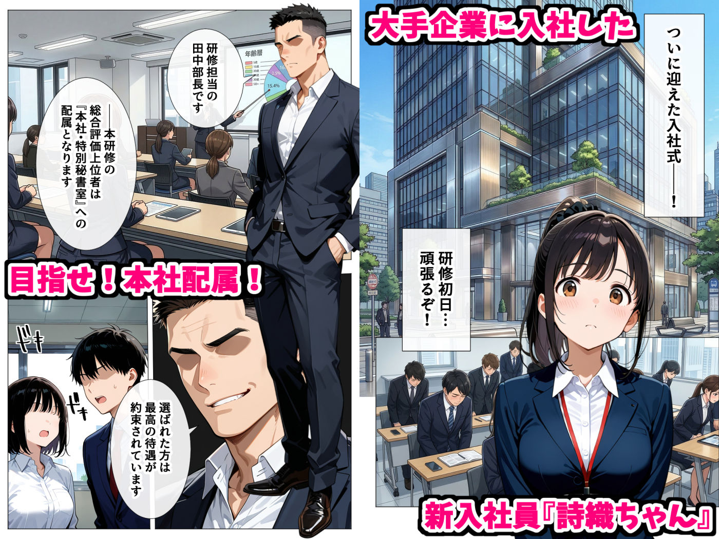 セックスはビジネスマナー！？新入社員を生ハメ中出し研修〜オフィスではセックスが新しい挨拶と評価基準になりました〜 サンプル2ページ目